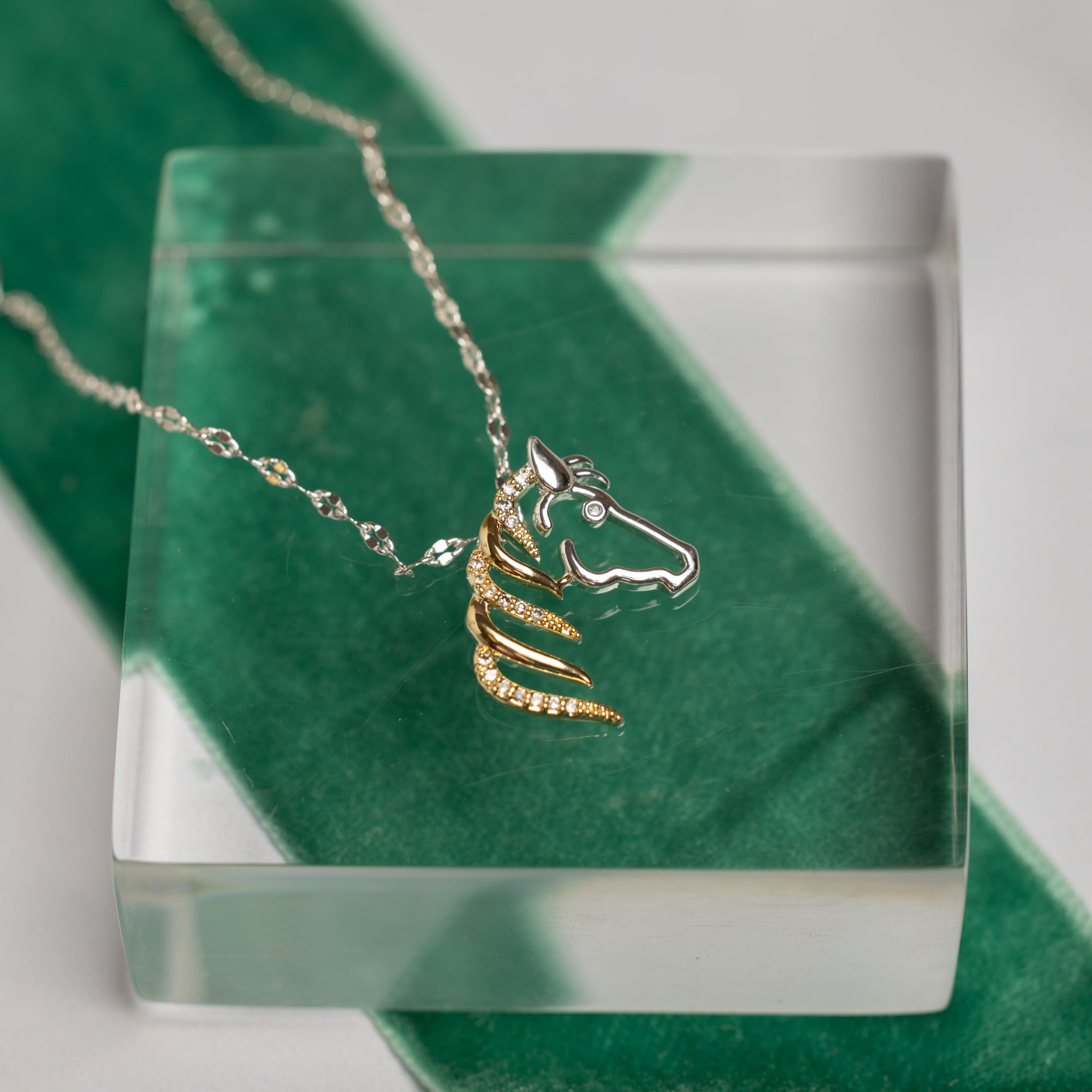 Silver & Gold Horse Head Necklace