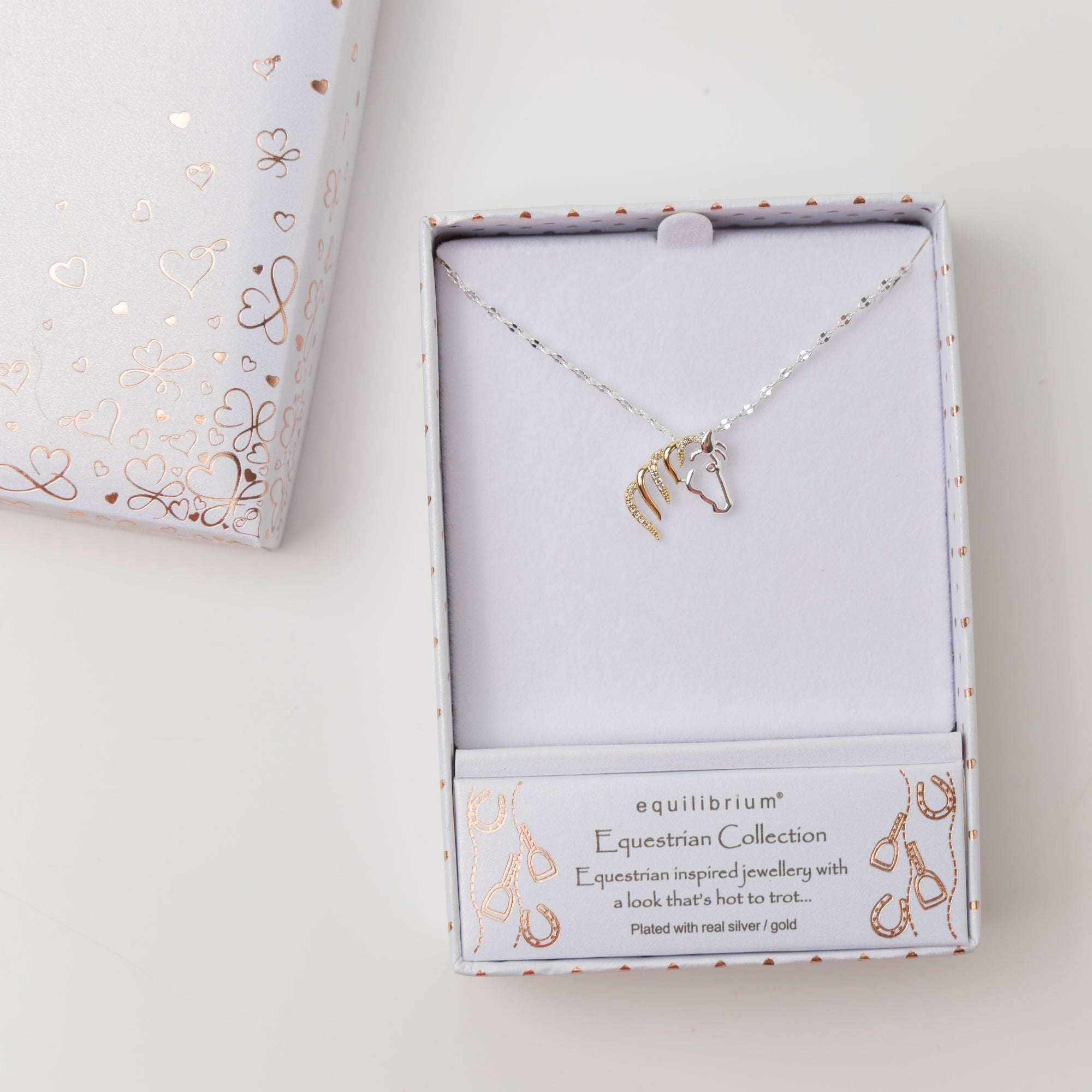 Silver & Gold Horse Head Necklace