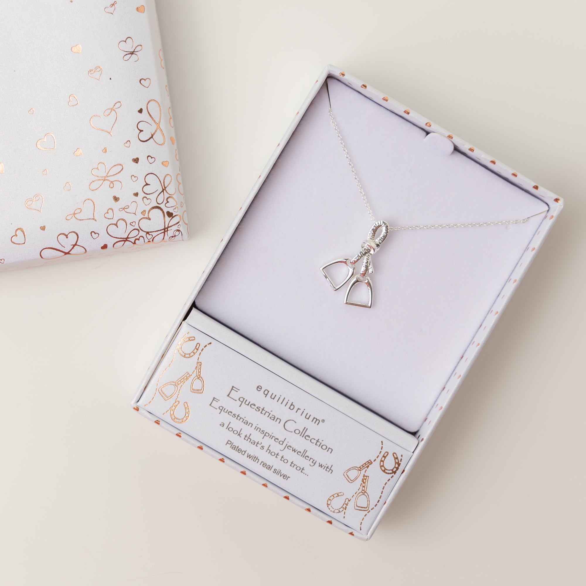 Silver Equestrian Stirrups Necklace