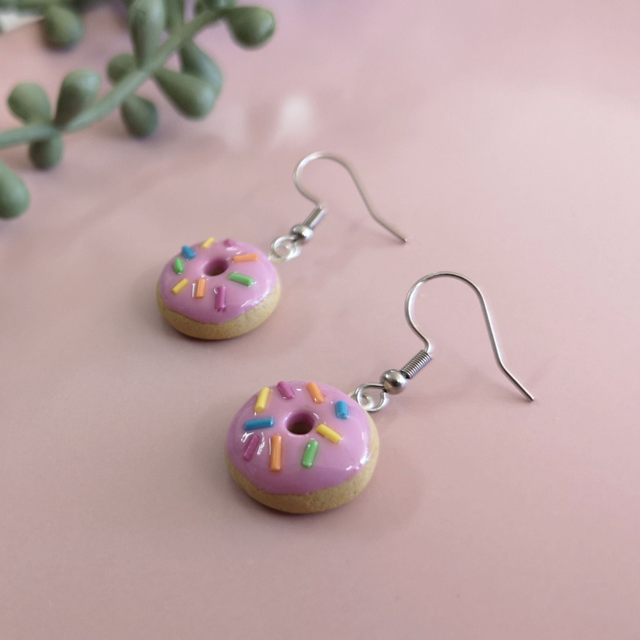 Doughnut Dangle Earrings (assorted colours)