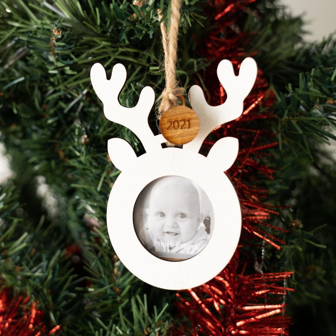 Reindeer Photo Frame Christmas Tree Ornament