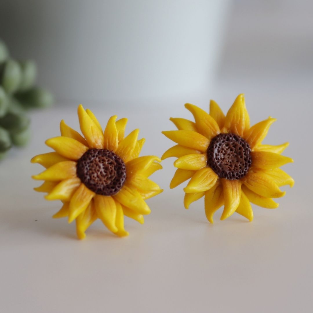 Sunflower on sale stud earrings