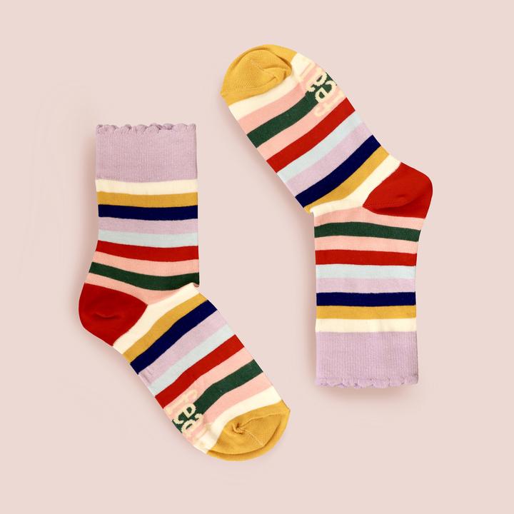 Ladies’ Striped Frill Socks