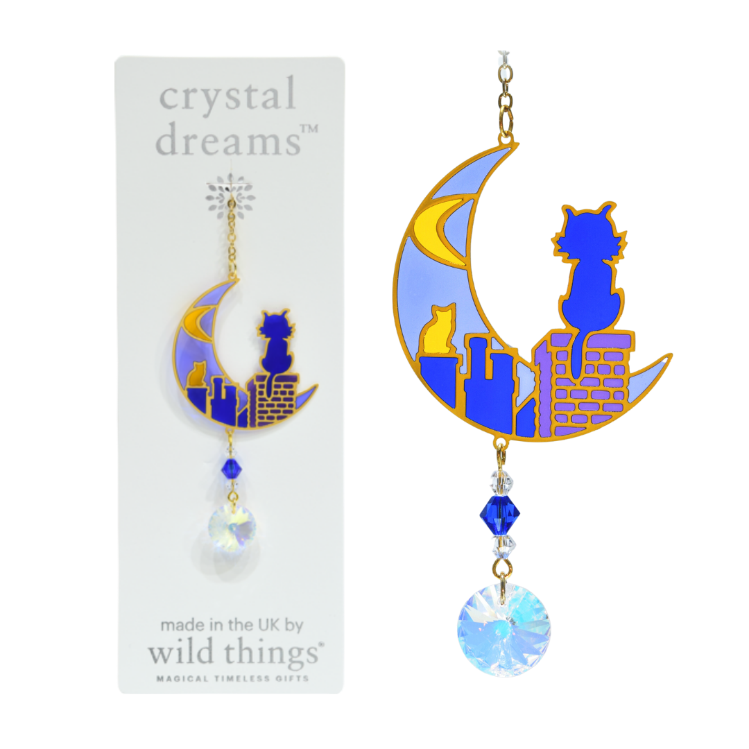 Crystal Dreams Cats & Moon Suncatchers (assorted styles)