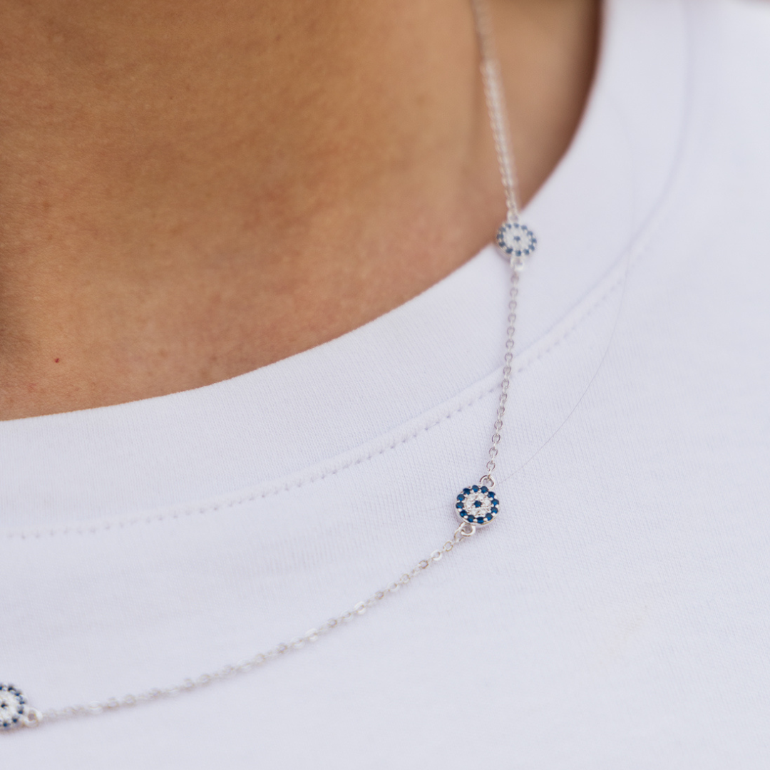 Sterling Silver Evil Eye Necklace