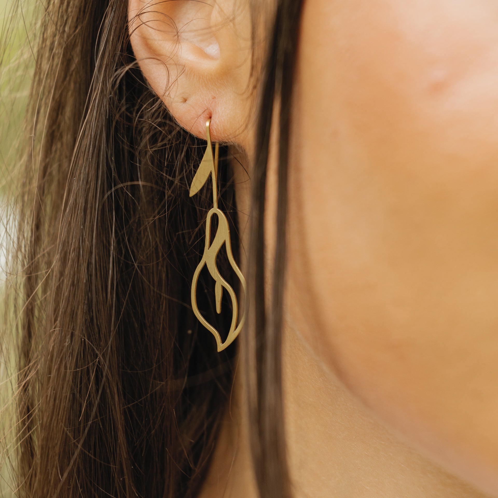 Arum Lily Drop Earrings (brass or stainless steel)