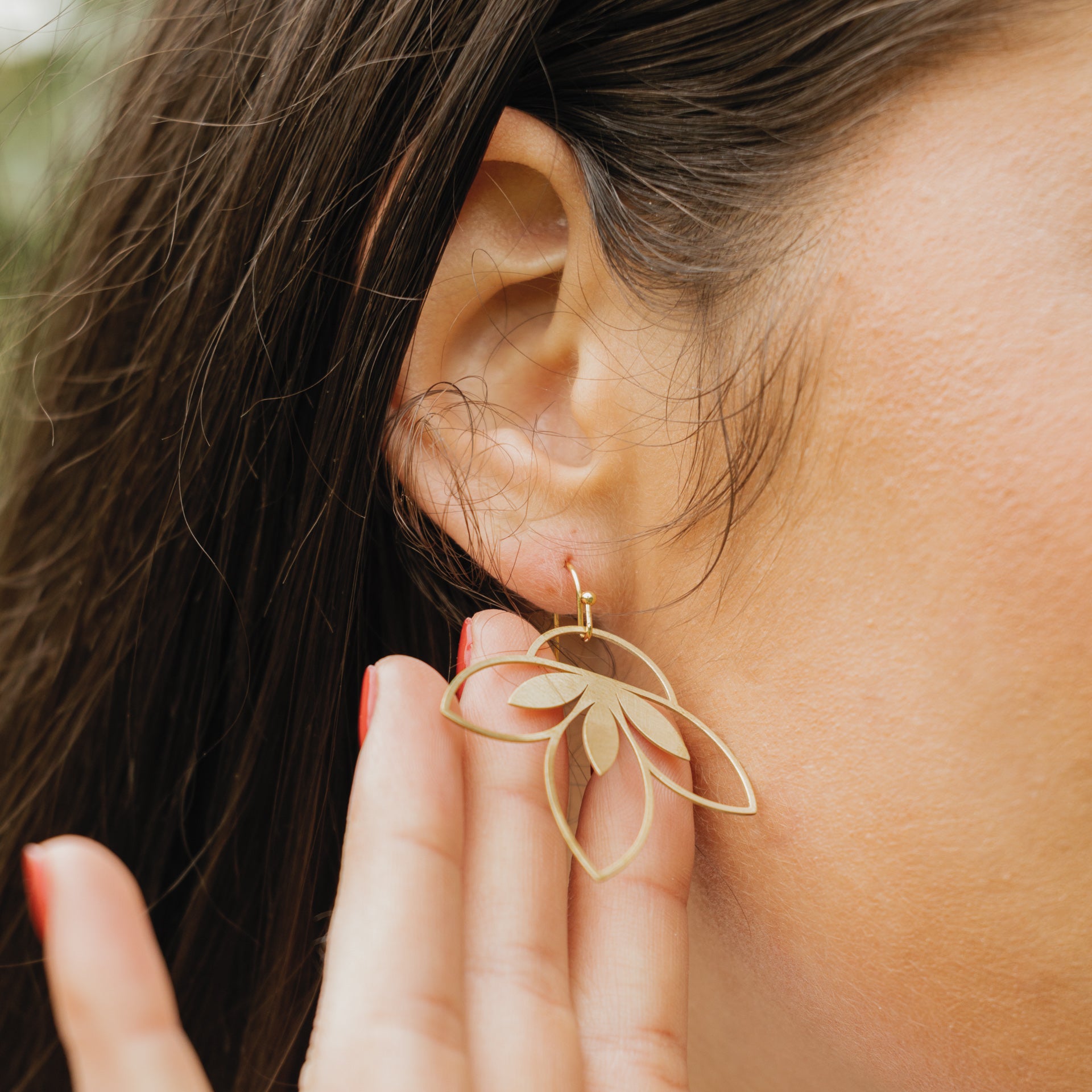 Dahlia Drop Earrings (brass or stainless steel)