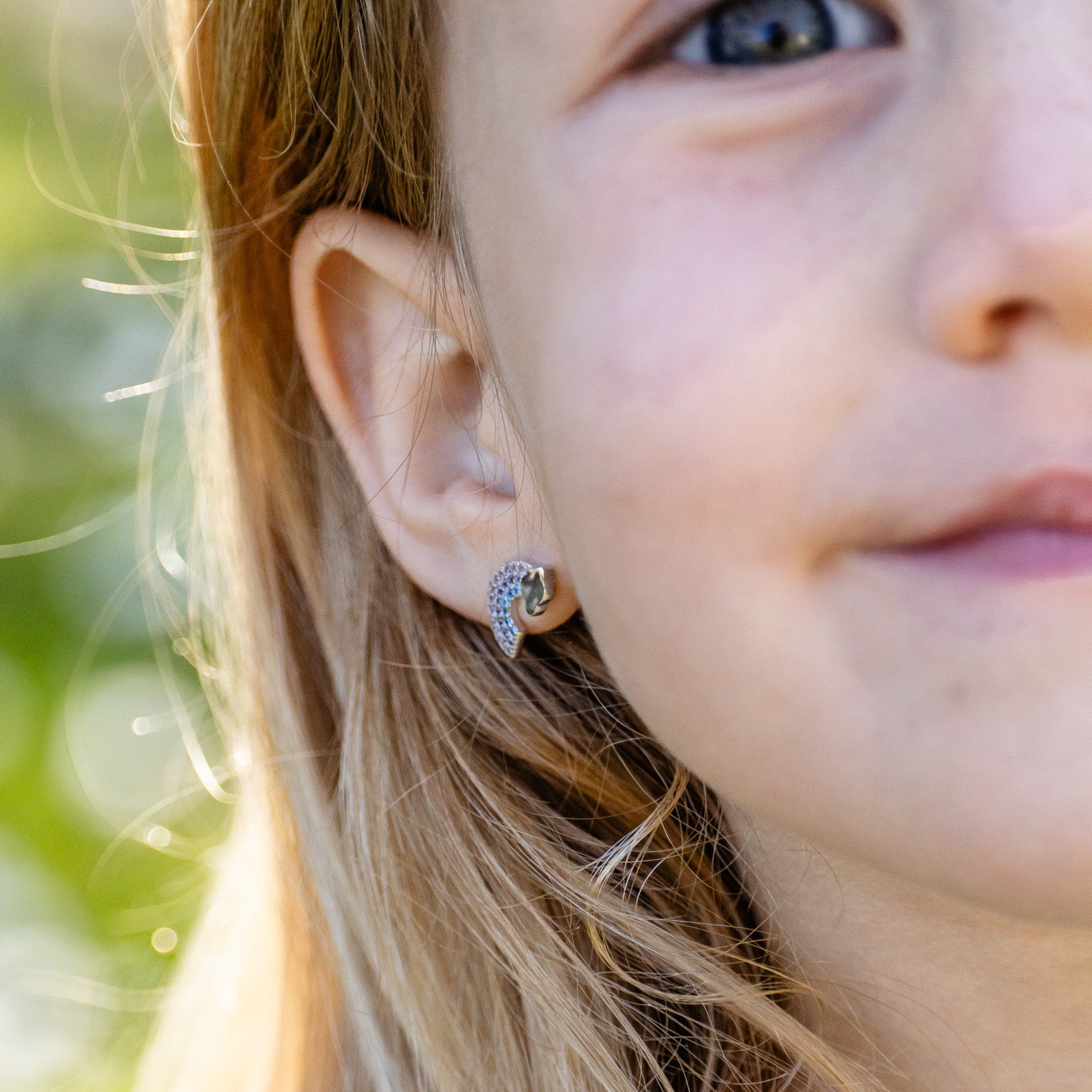 Sterling Silver Kids' Rainbow Studs