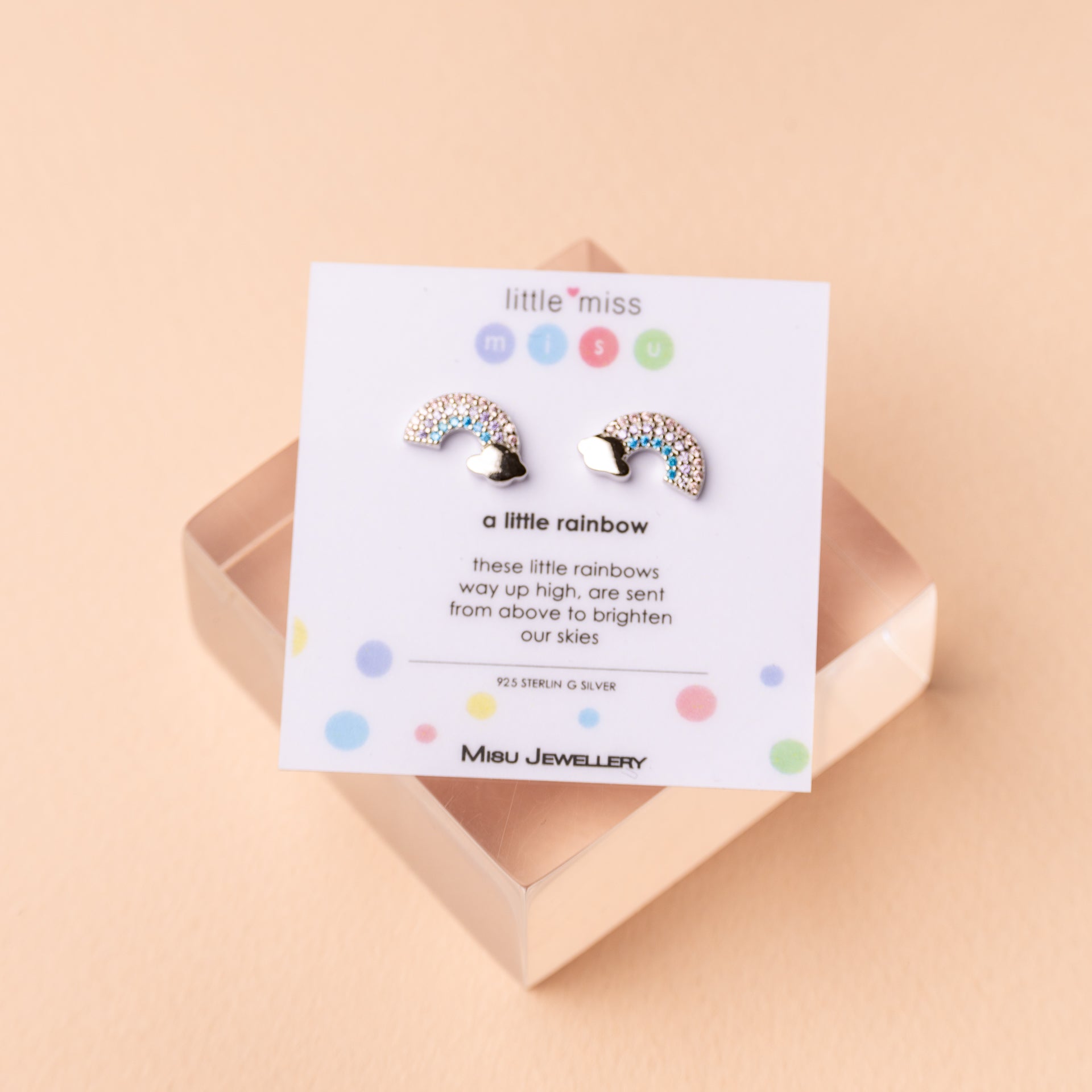 Sterling Silver Kids' Rainbow Studs