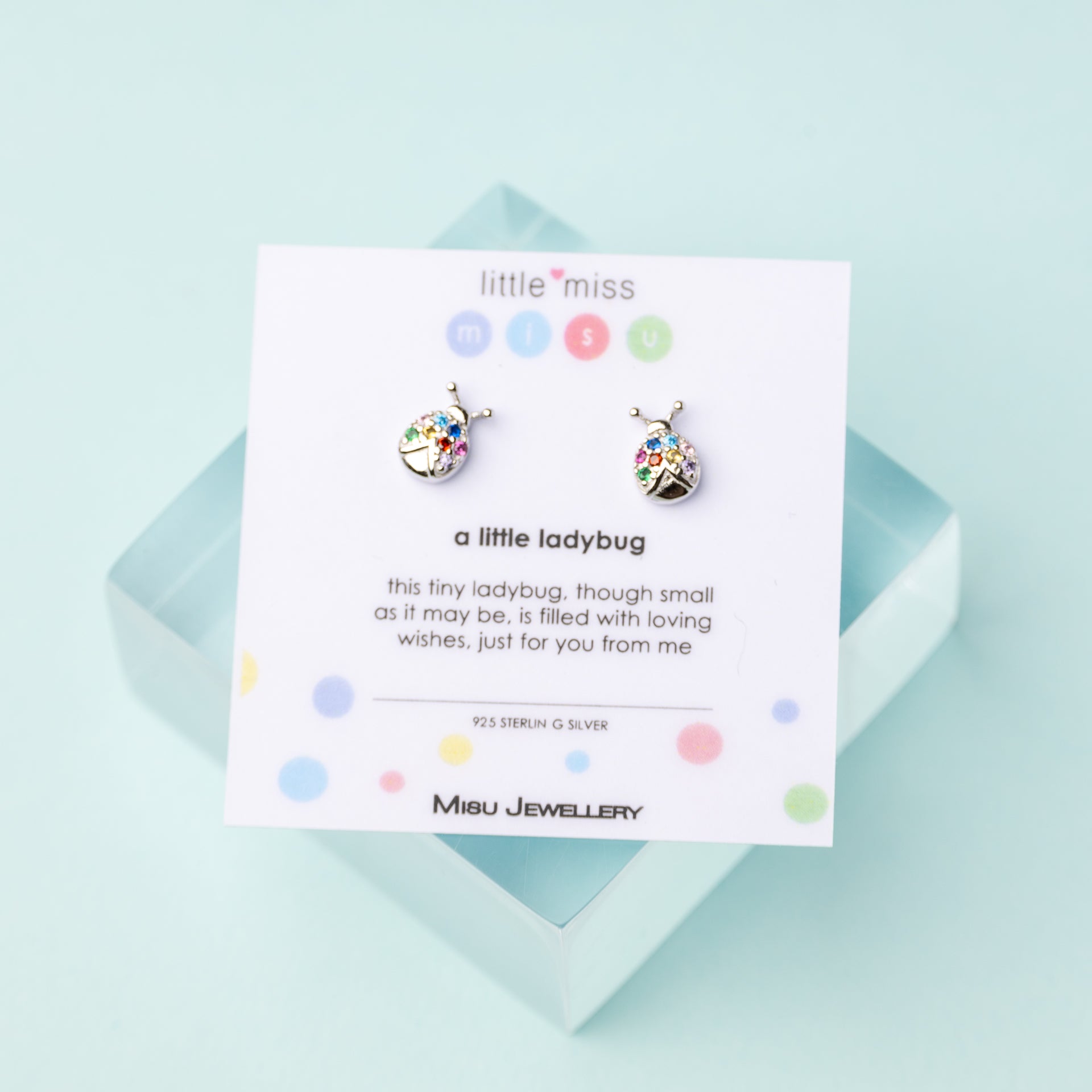 Sterling Silver Kids' Ladybug Love Studs