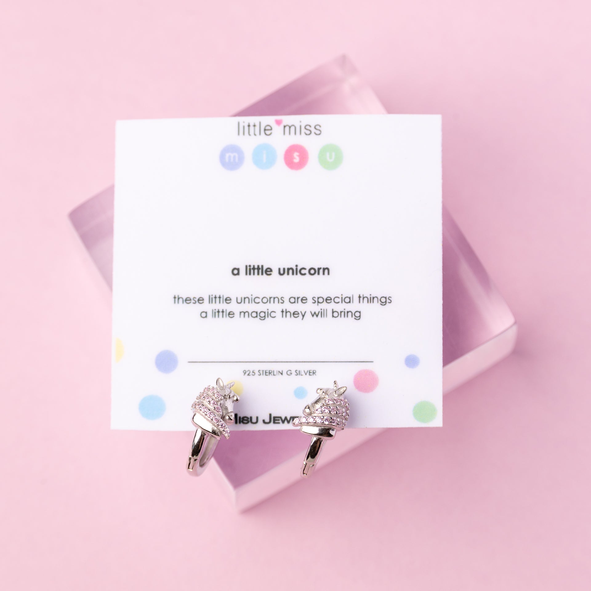 Sterling Silver Kids' Unicorn Hoops