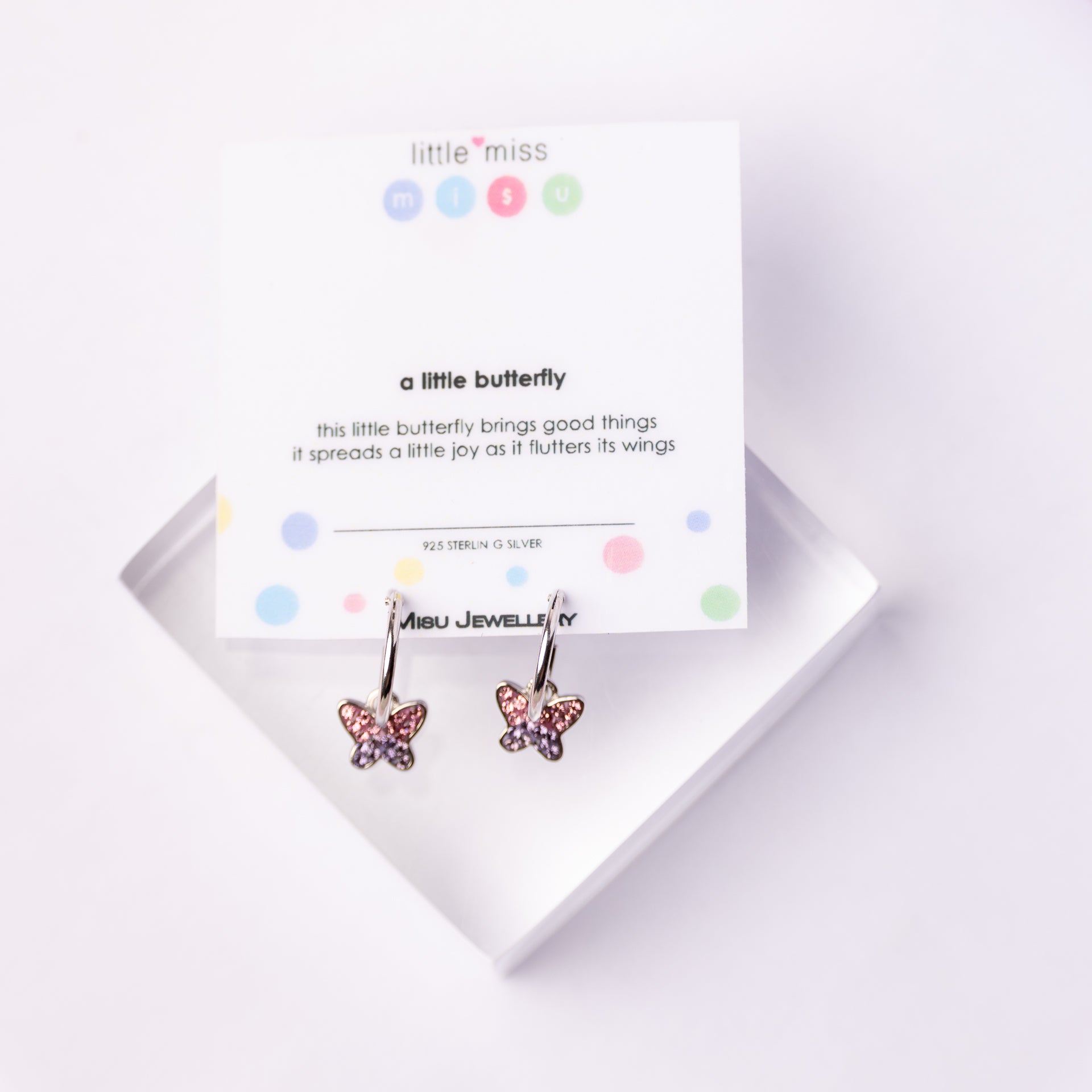 Sterling Silver Kids' Butterfly Hoops