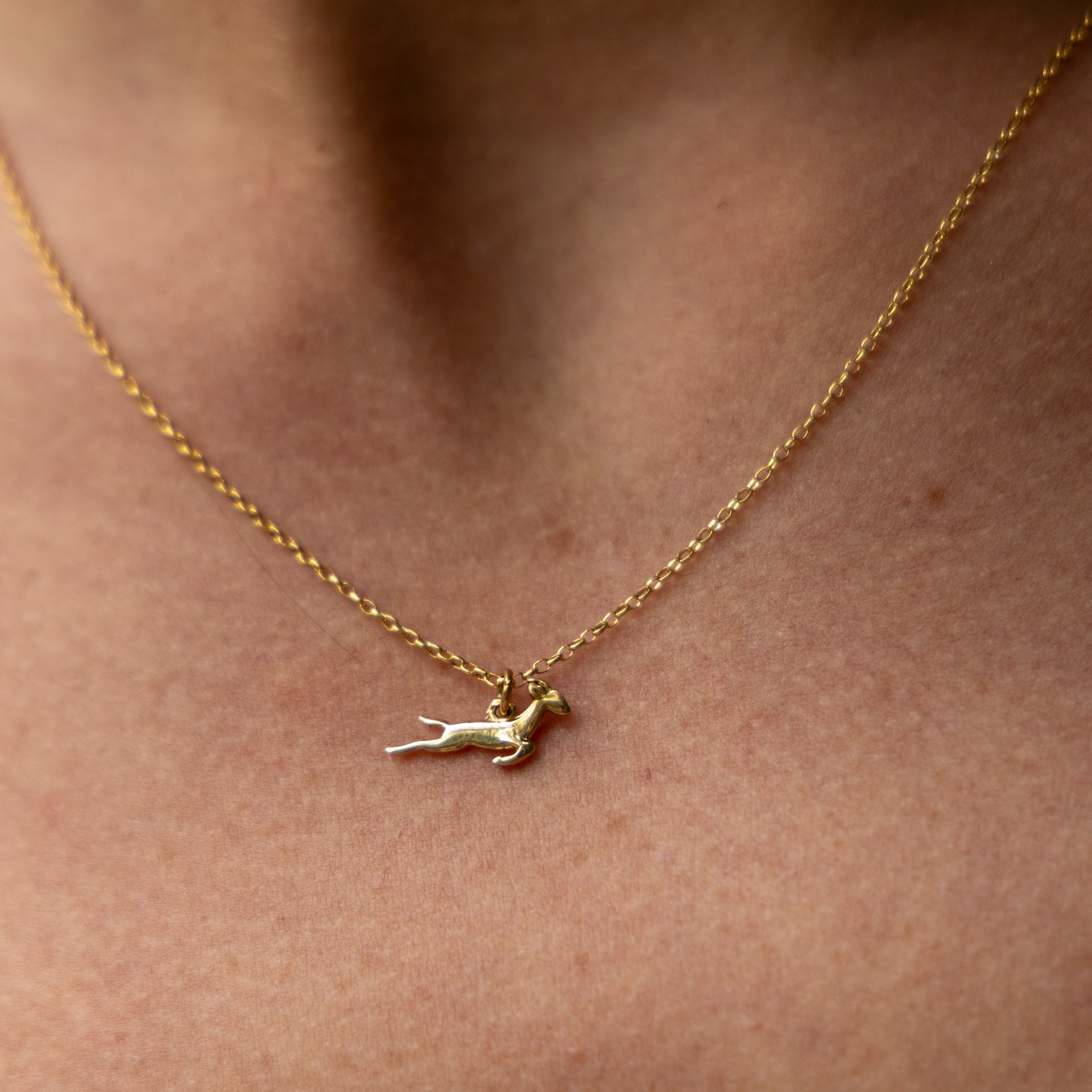 "I Love South Africa" Dainty Springbok Necklace (Sterling Silver or Gold-Plated)