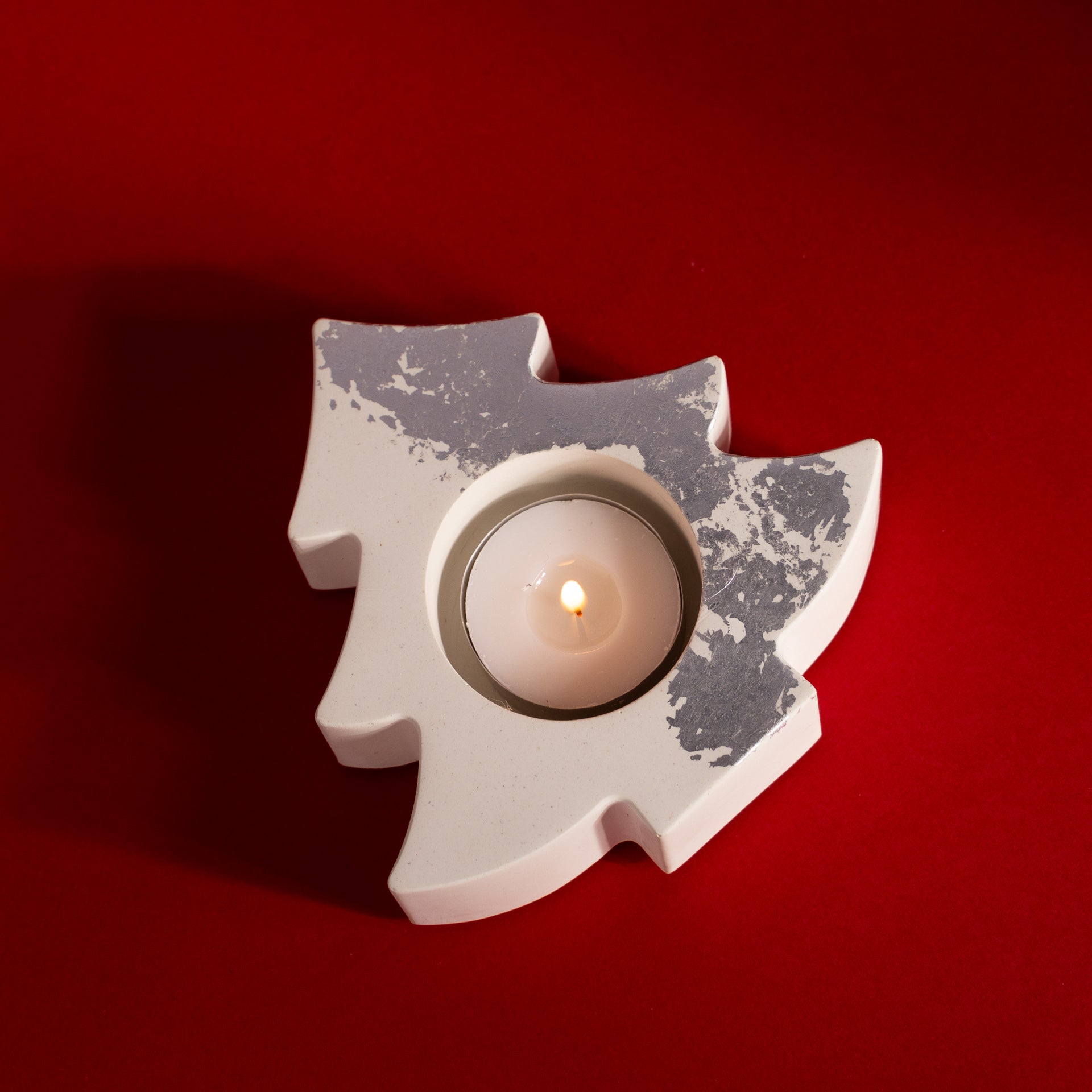 Christmas Tree Tealight Candle Holder (Silver or Gold Foil)