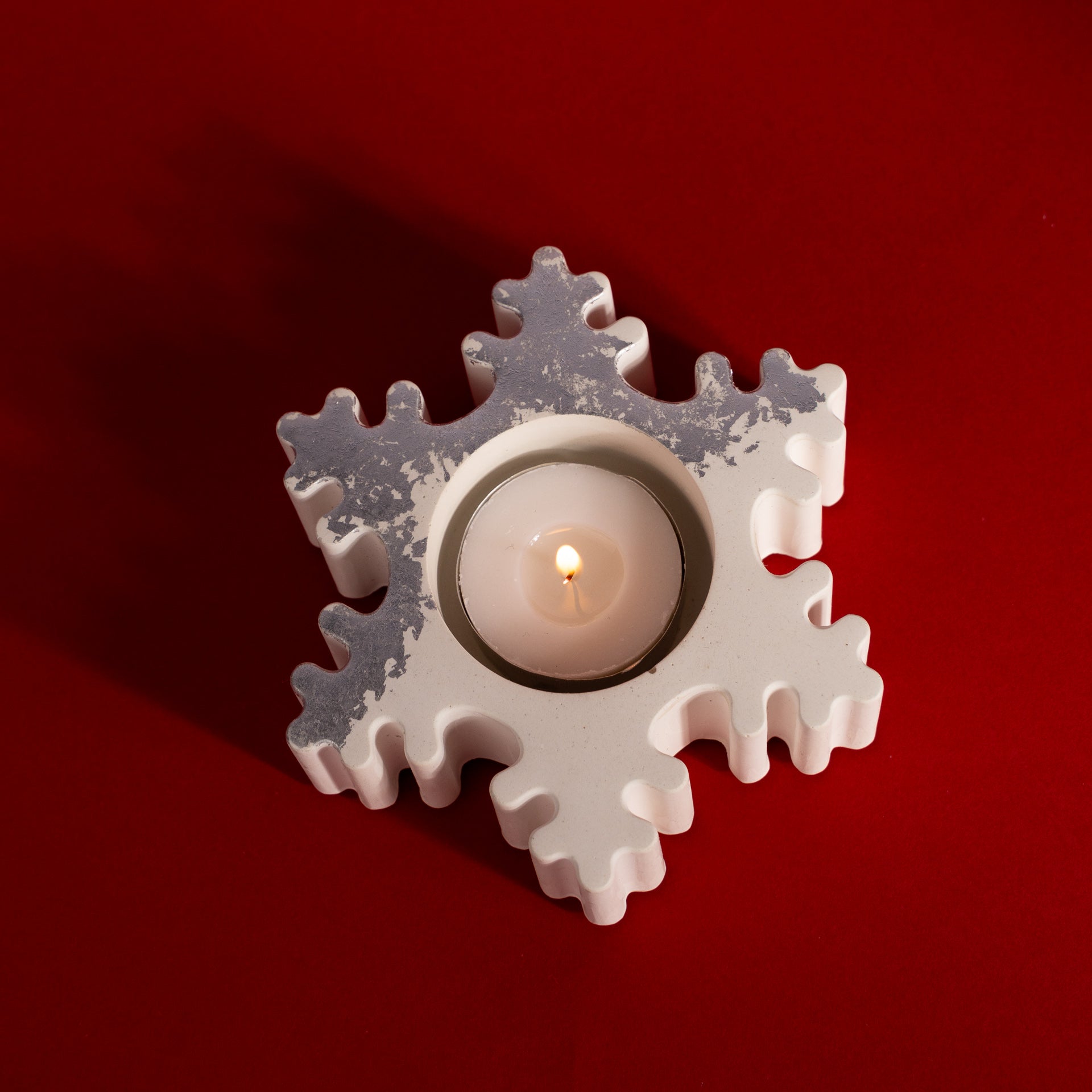 Snowflake Tealight Candle Holder (Silver or Gold Foil)