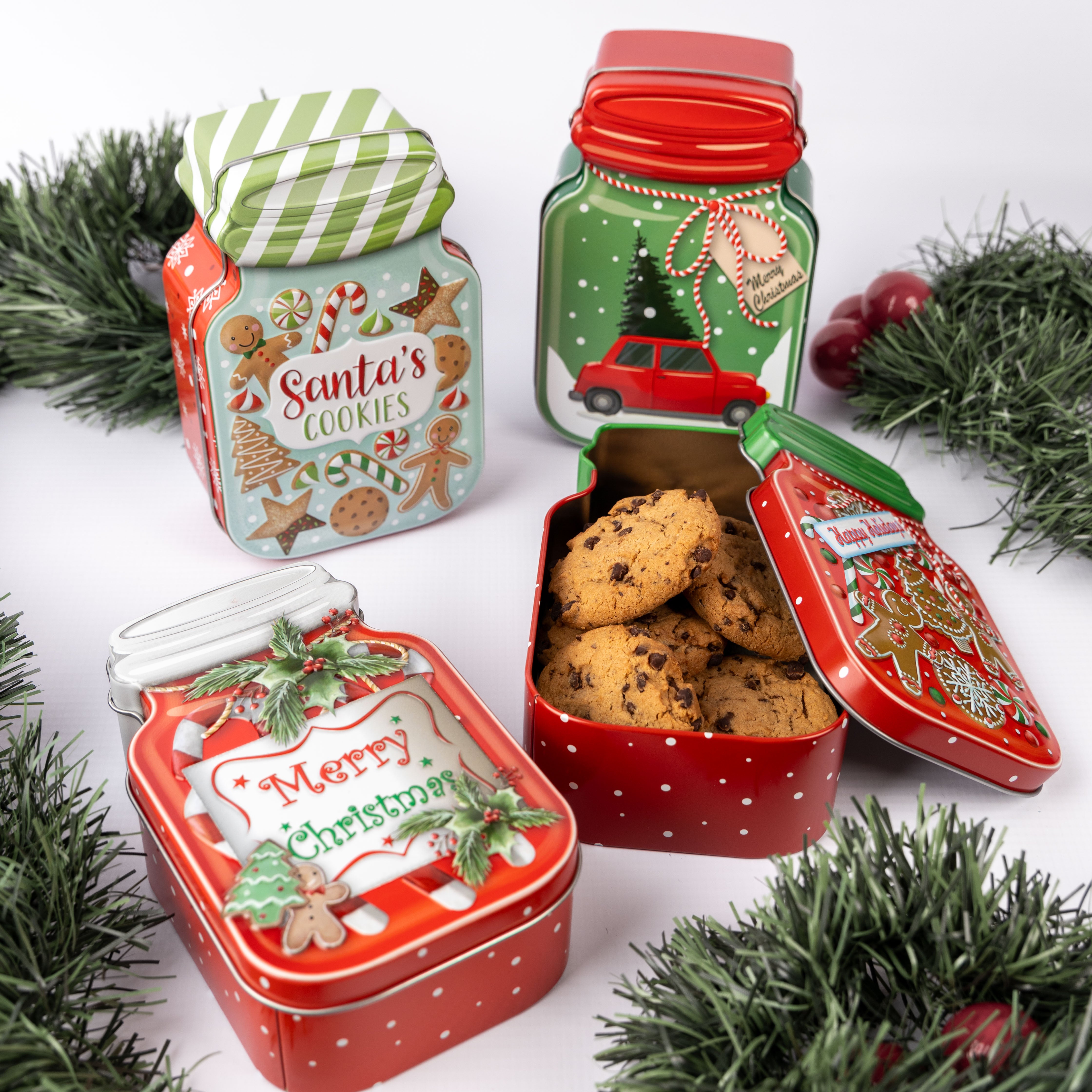 Christmas "Cookie Jar" Storage Tins