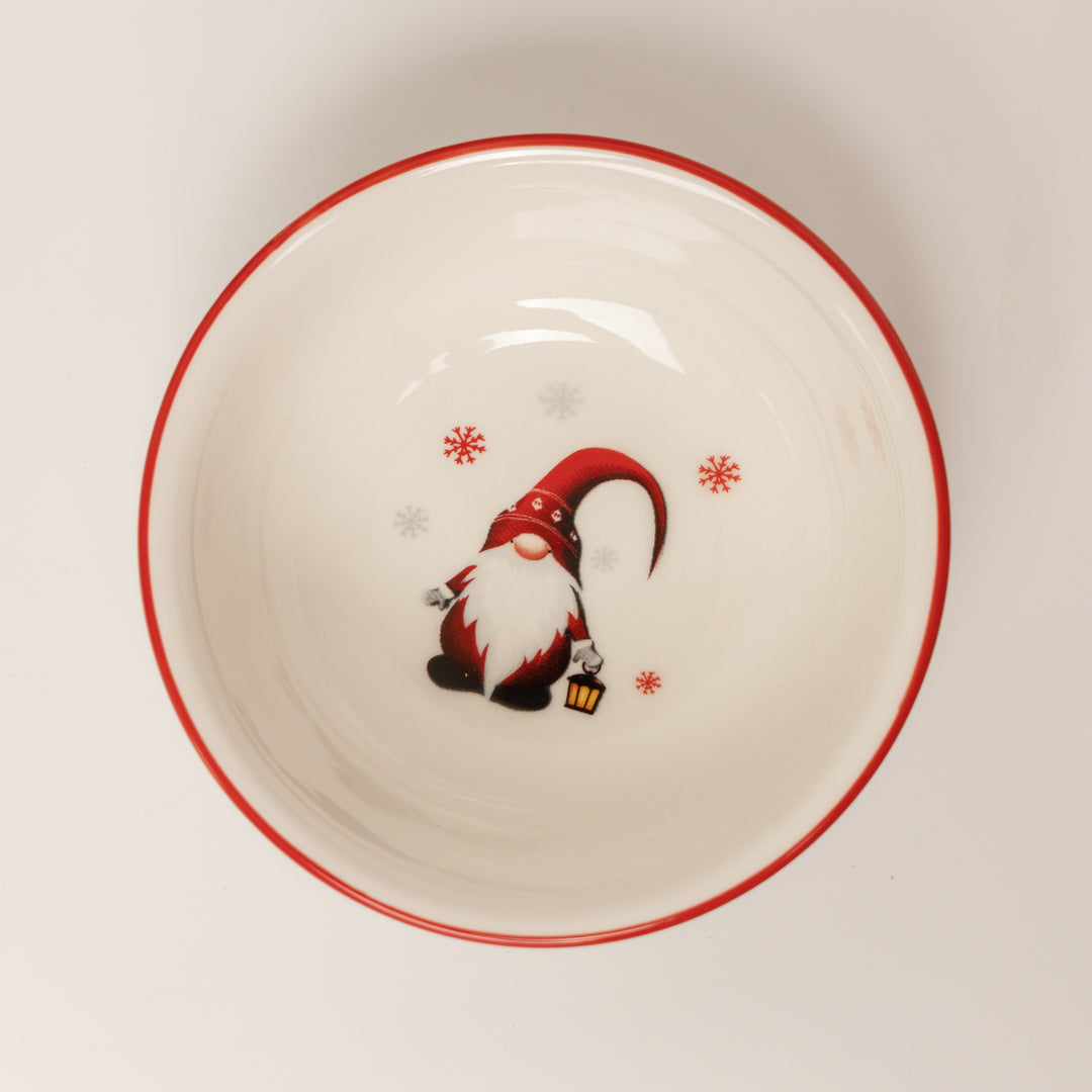 Christmas Gnome Ceramic Snack Bowl