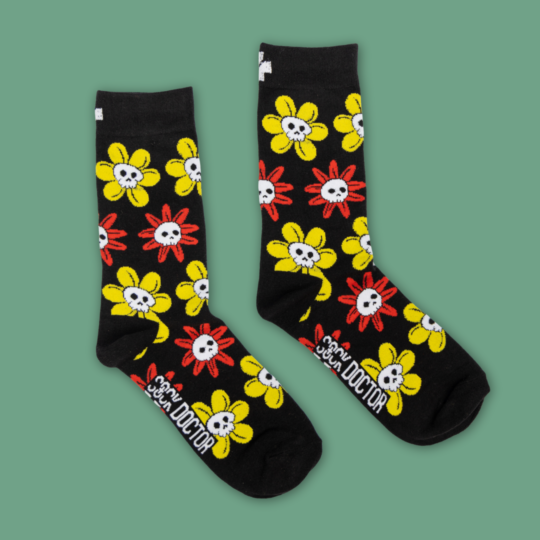 Skull Flower Socks