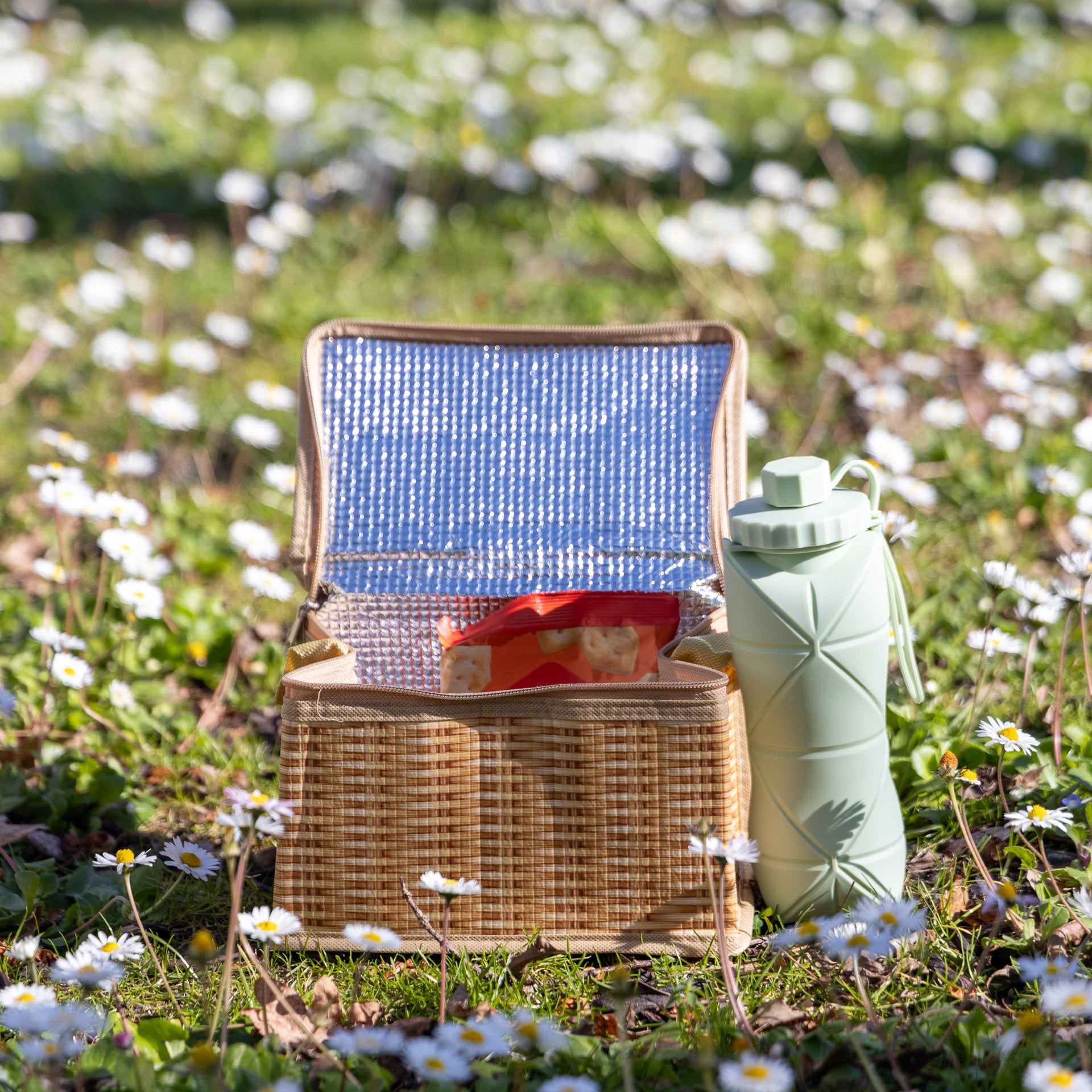 Wicker Print Mini Cooler Bag