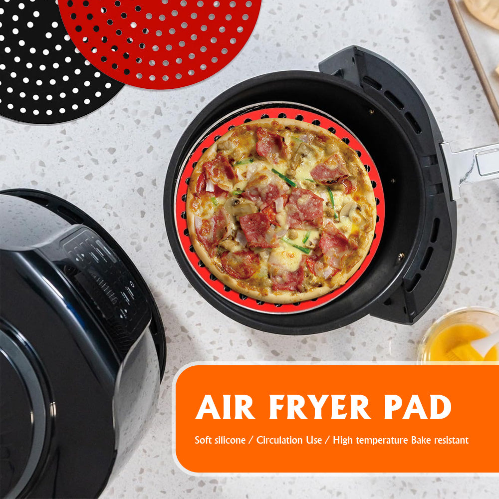 Silicone Non-Stick Air Fryer Liner Mats (Red or Black)