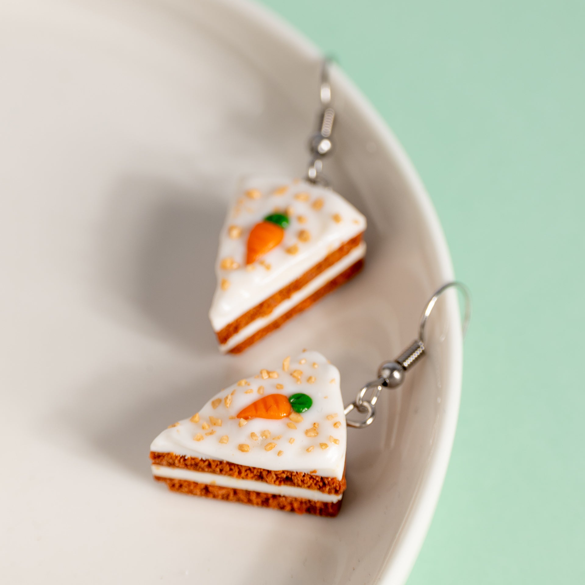 Carrot Cake Slice Dangle Earrings