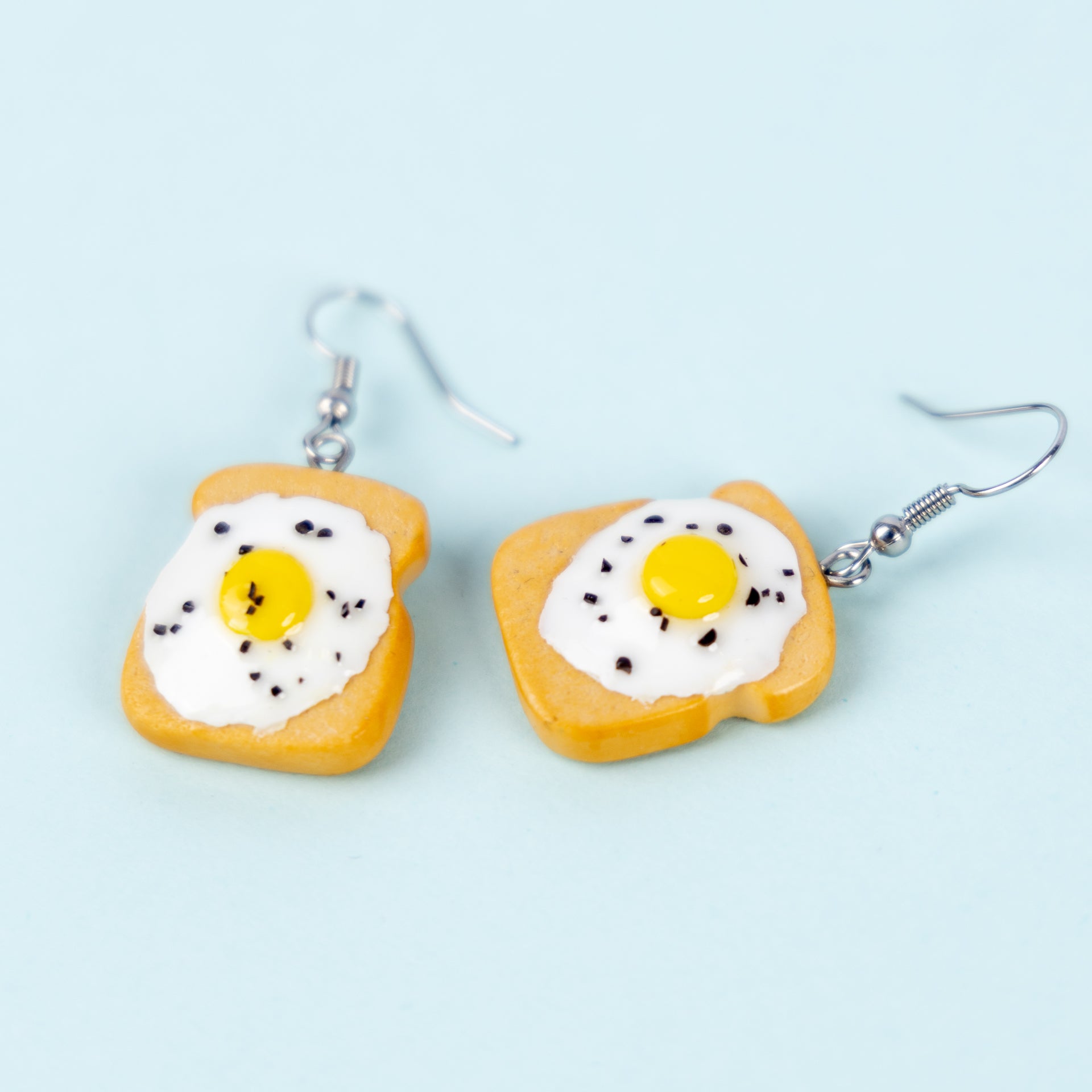 Egg on Toast Dangle Earrings