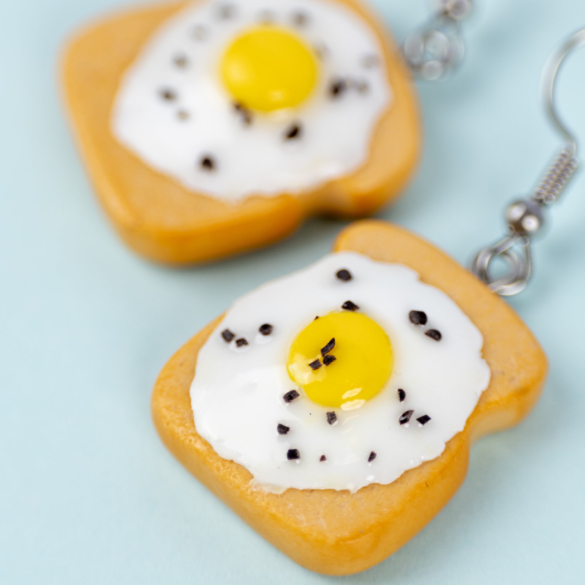 Egg on Toast Dangle Earrings