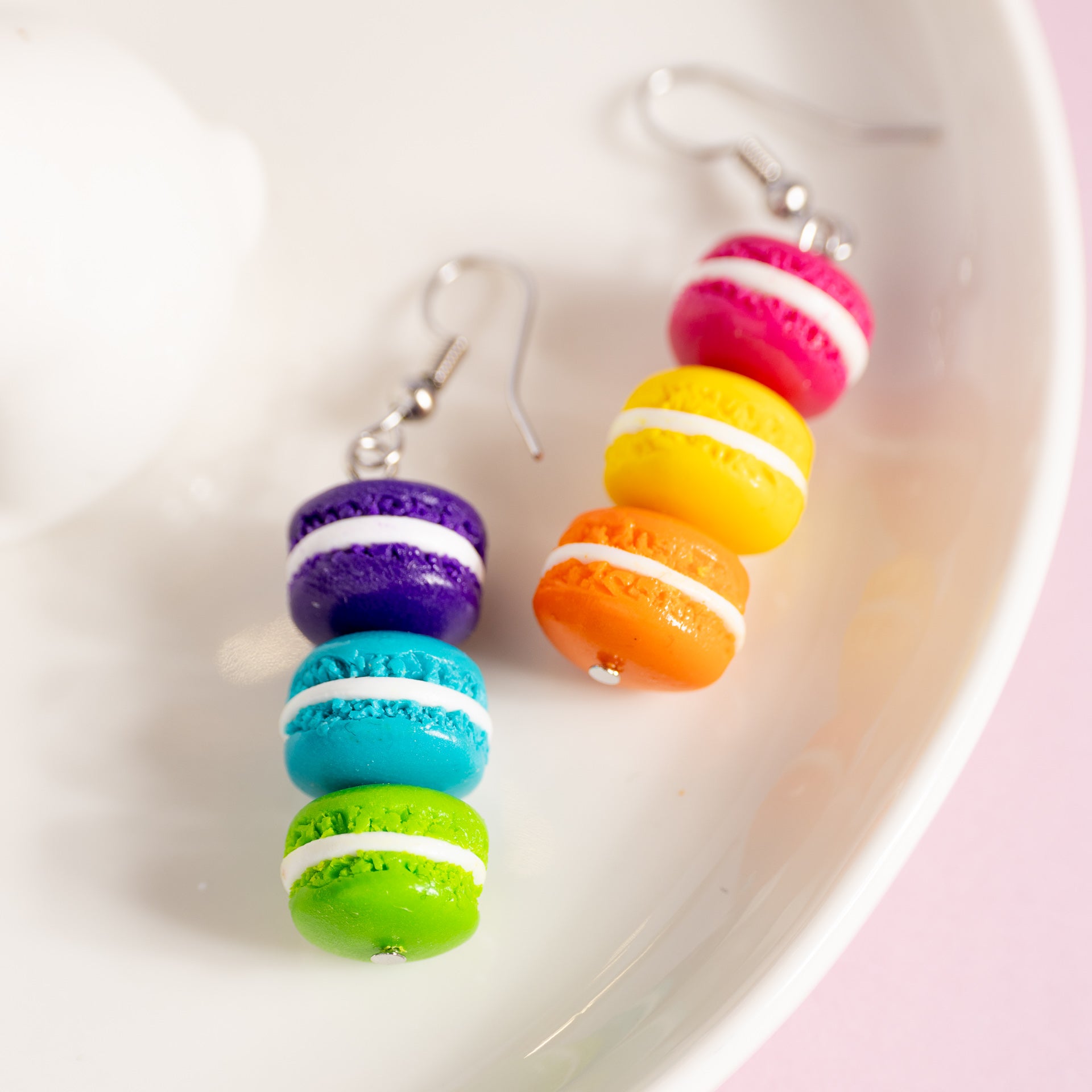 Macaron Stack Dangle Earrings (assorted colours)