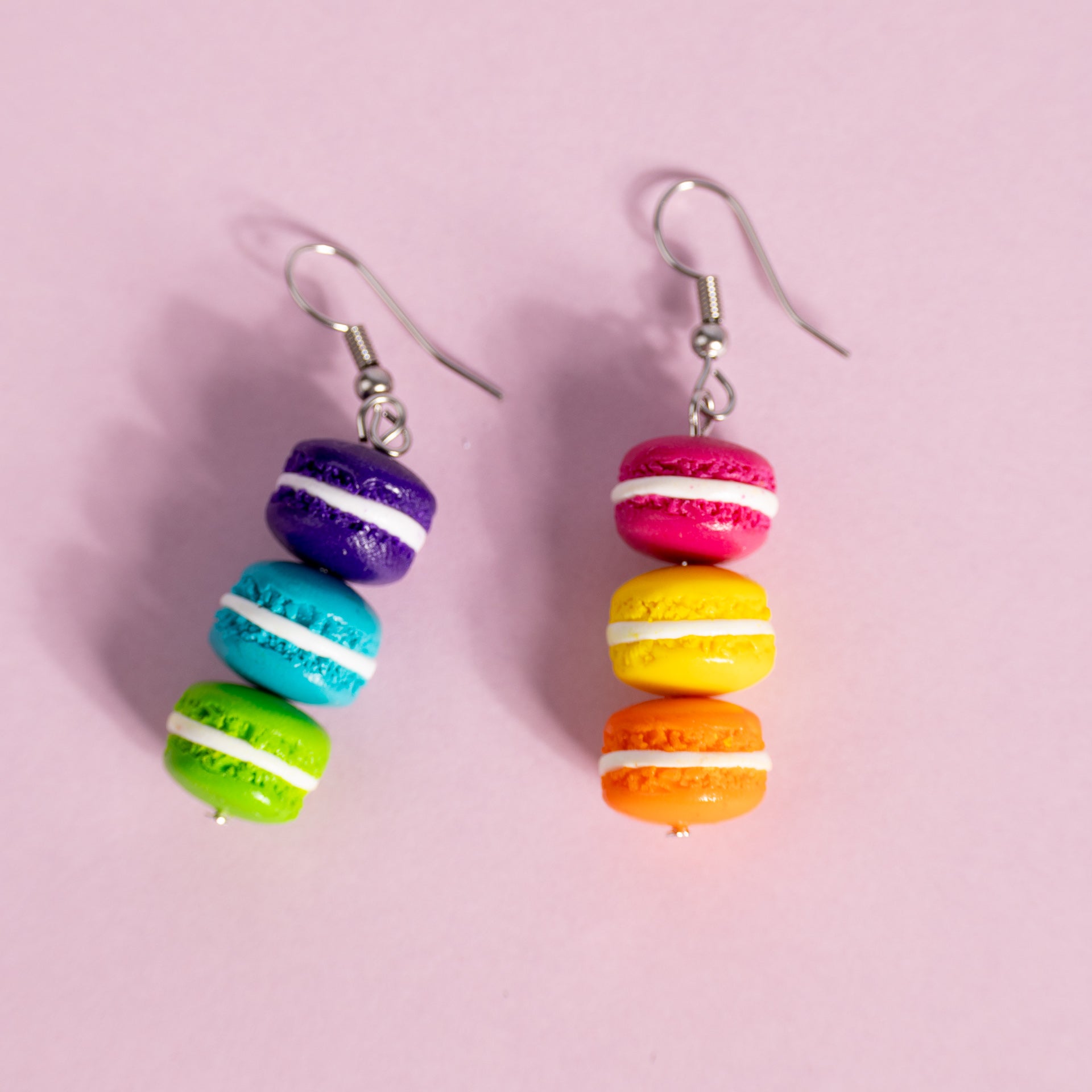 Macaron Stack Dangle Earrings (assorted colours)