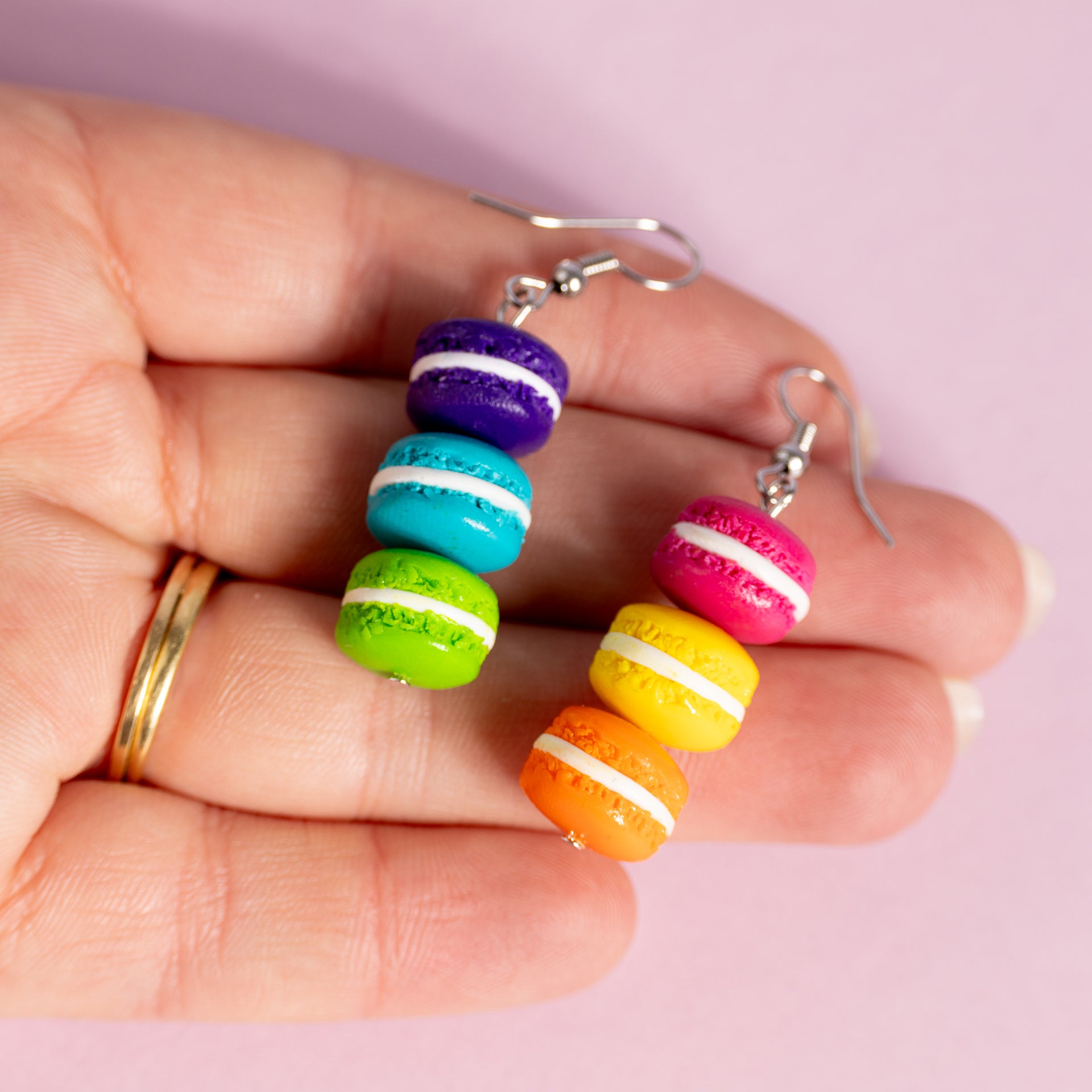 Macaron Stack Dangle Earrings (assorted colours)