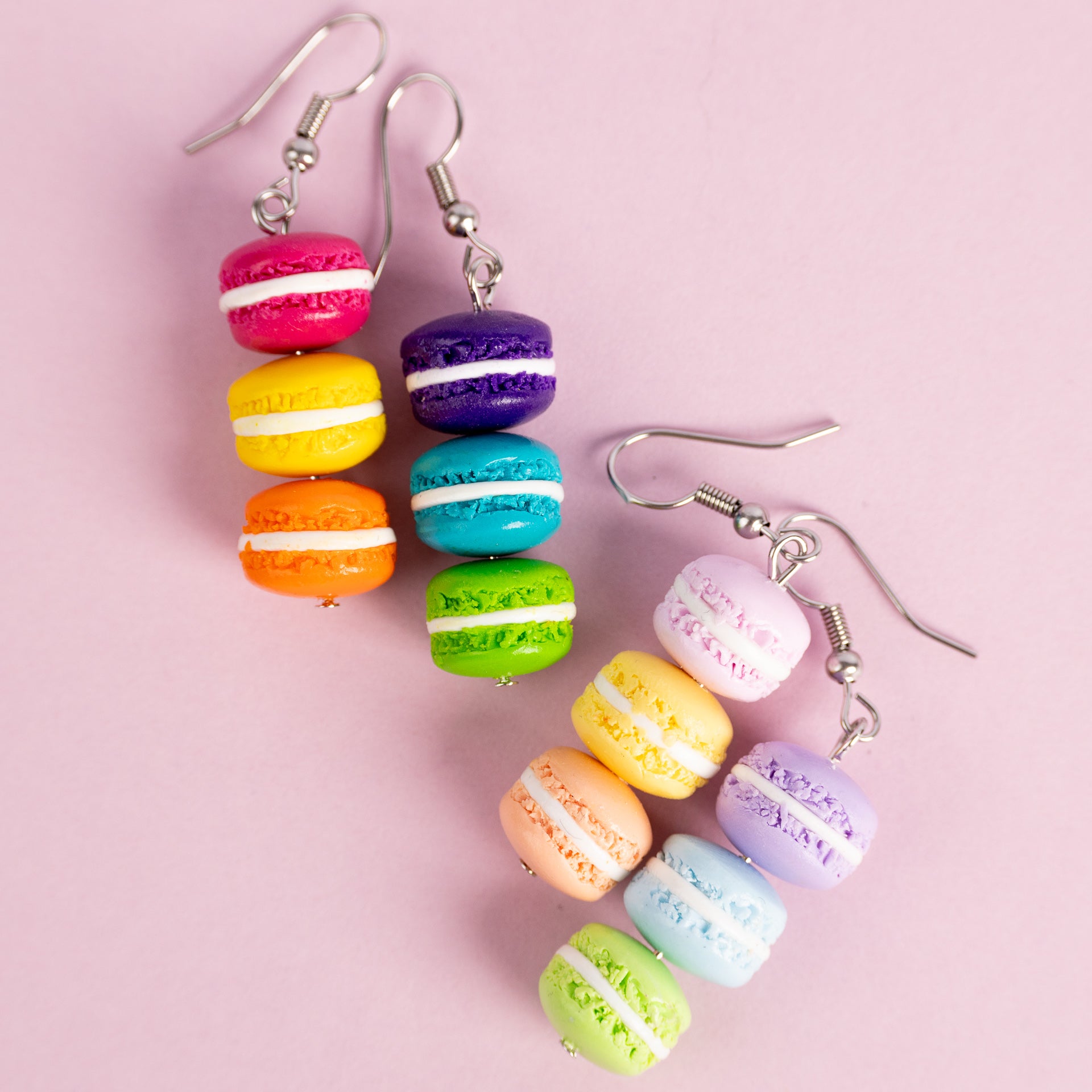 Macaron Stack Dangle Earrings (assorted colours)