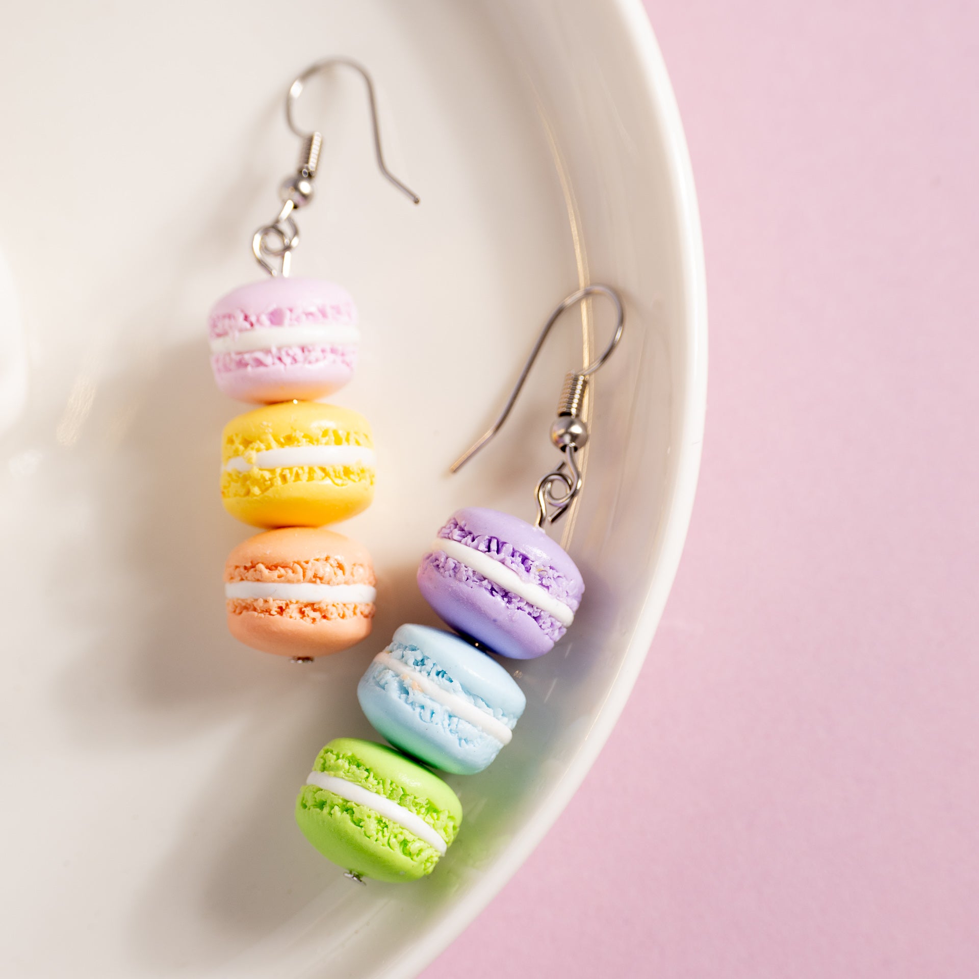 Macaron Stack Dangle Earrings (assorted colours)