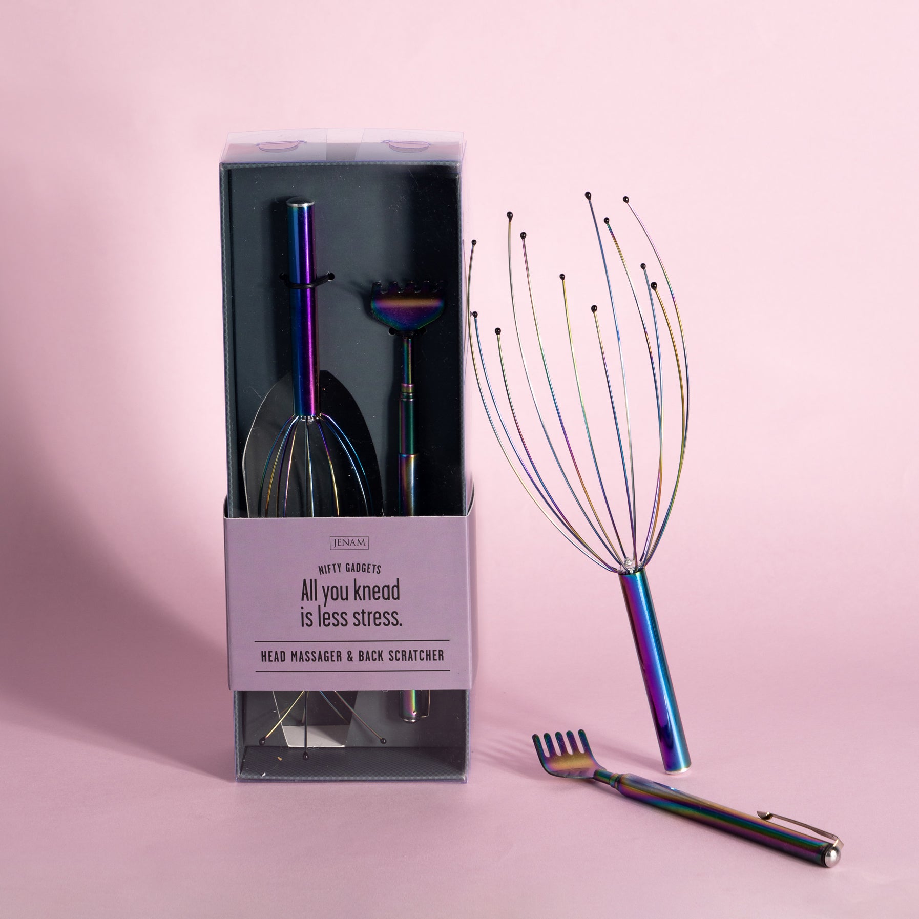 Head Massager and Back Scratcher Gift Set