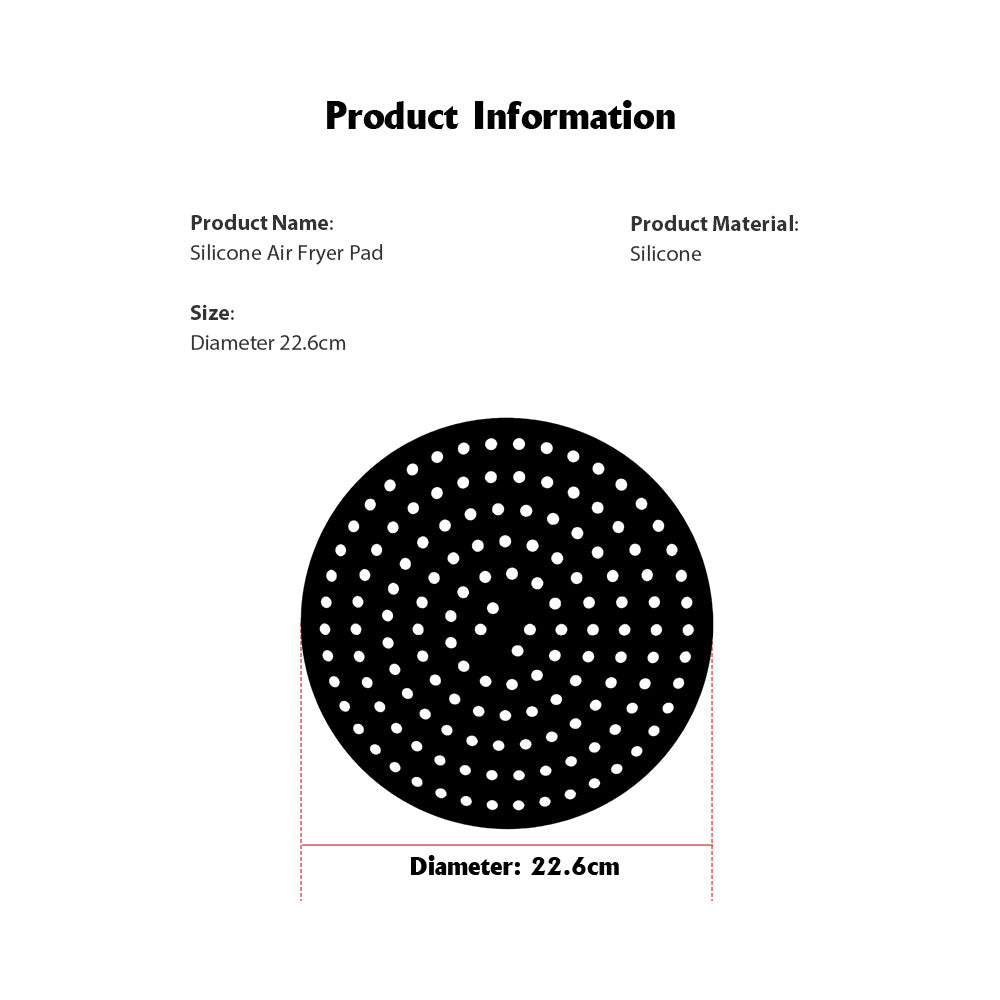 Silicone Non-Stick Air Fryer Liner Mats (Red or Black)