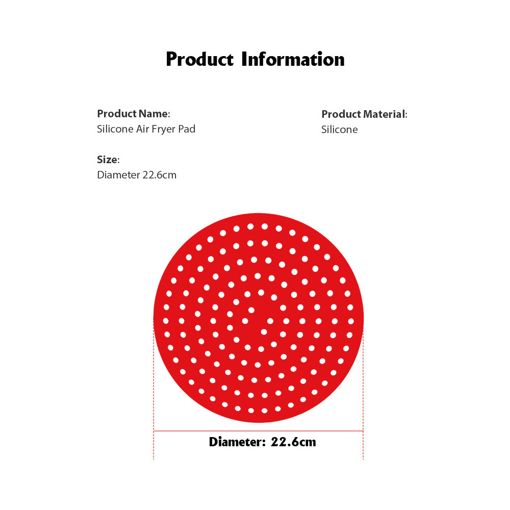 Silicone Non-Stick Air Fryer Liner Mats (Red or Black)