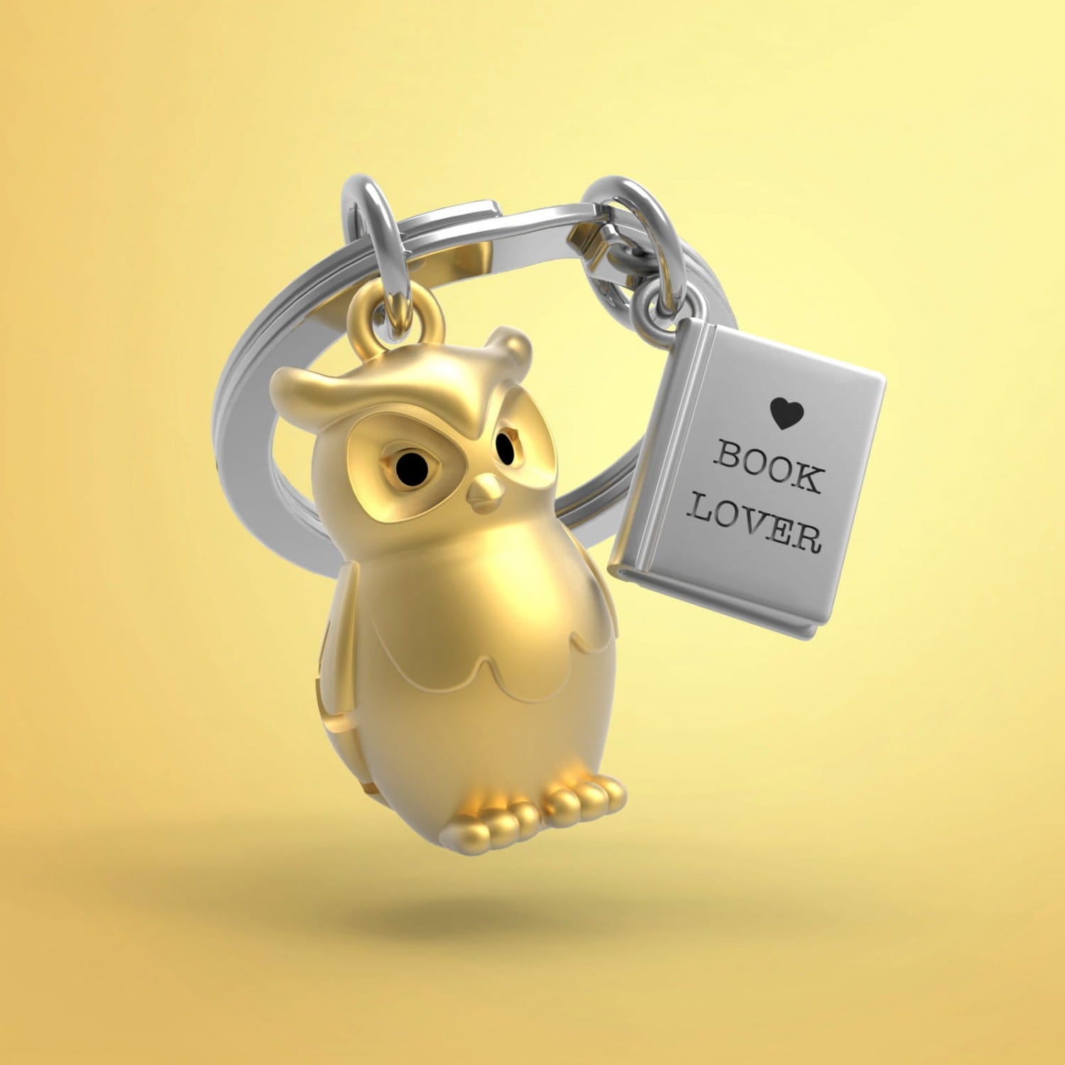 Booklover's Owl Premium Keyring