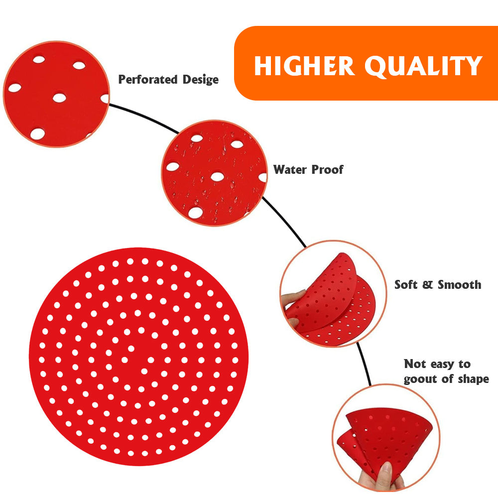 Silicone Non-Stick Air Fryer Liner Mats (Red or Black)