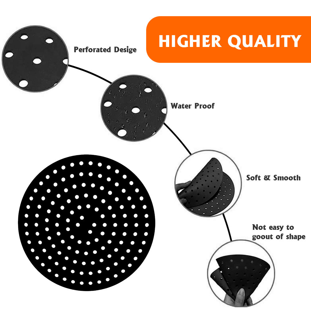 Silicone Non-Stick Air Fryer Liner Mats (Red or Black)