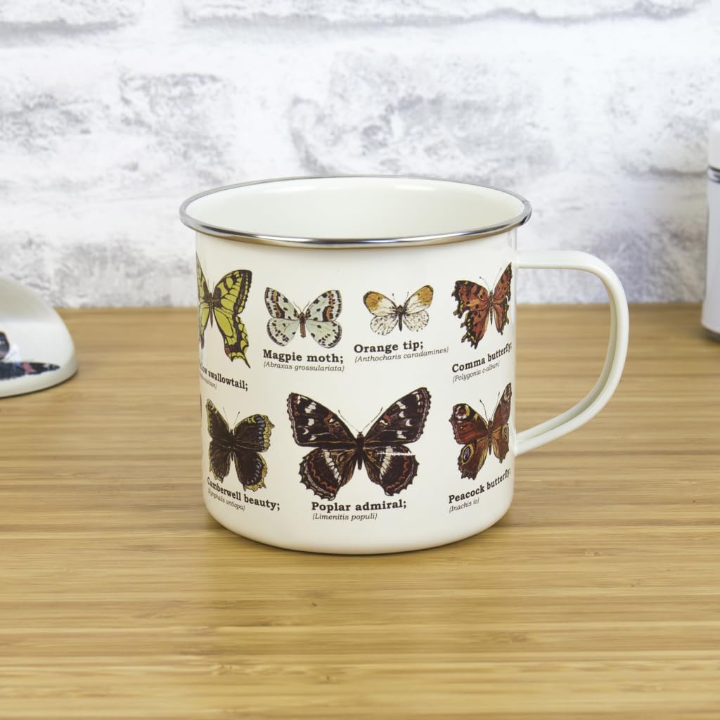 Butterflies Enamel Mug