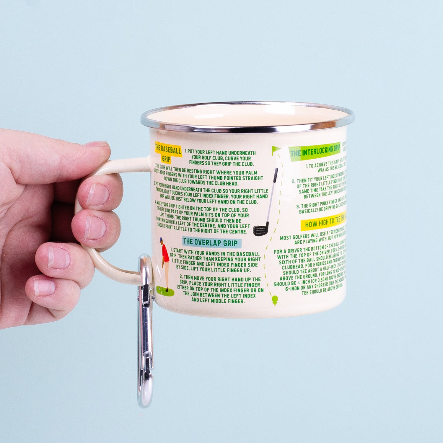 Golf Guide Enamel Mug with Carabiner