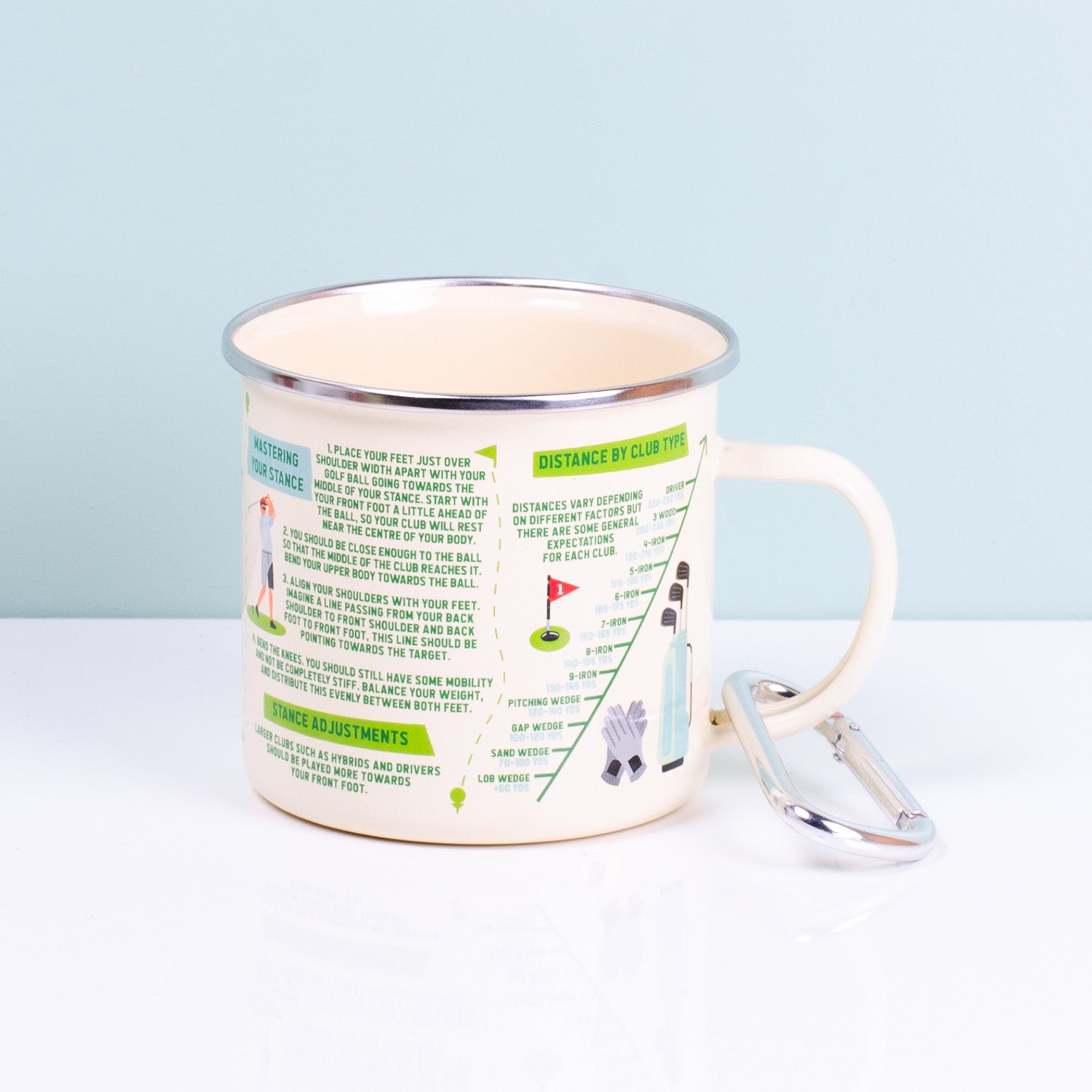 Golf Guide Enamel Mug with Carabiner