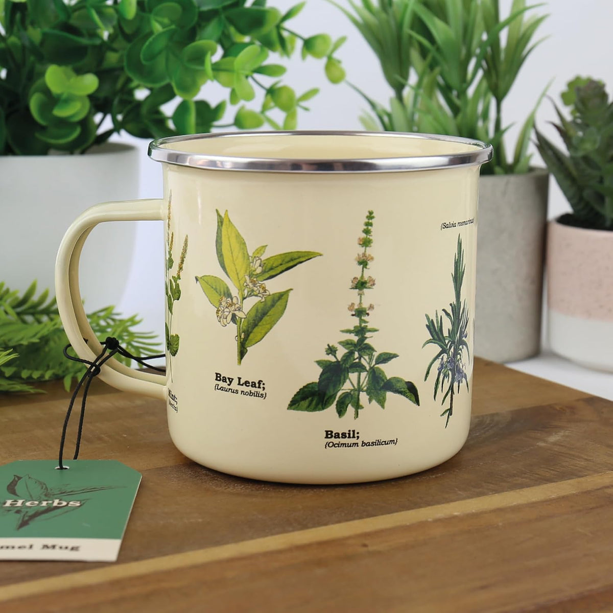 Herbs Enamel Mug