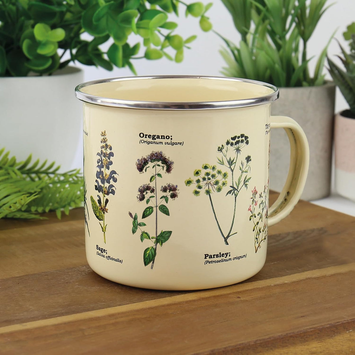 Herbs Enamel Mug