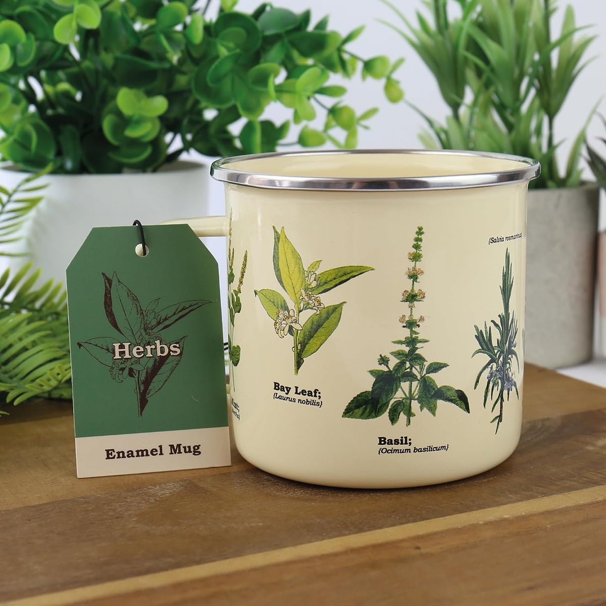 Herbs Enamel Mug