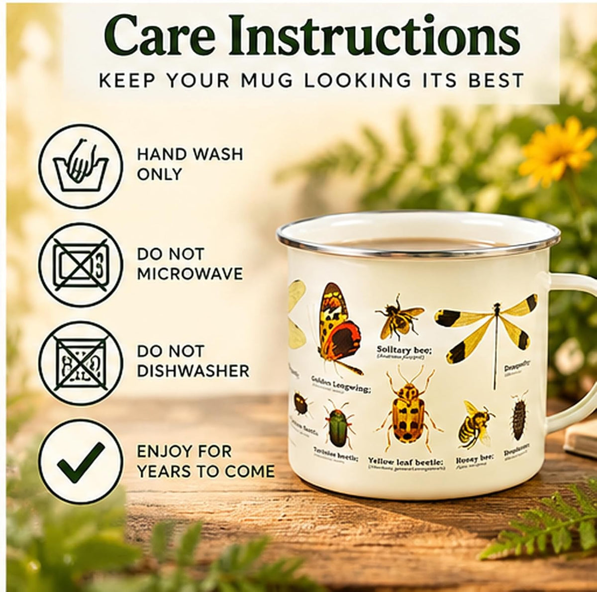 Insects Enamel Mug