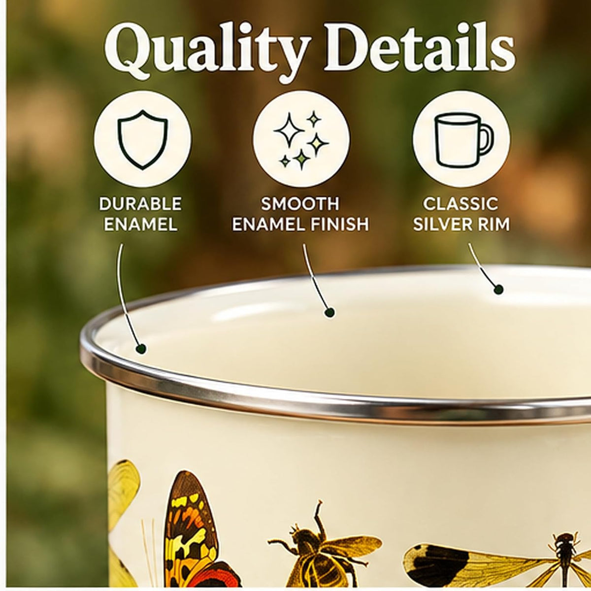 Insects Enamel Mug