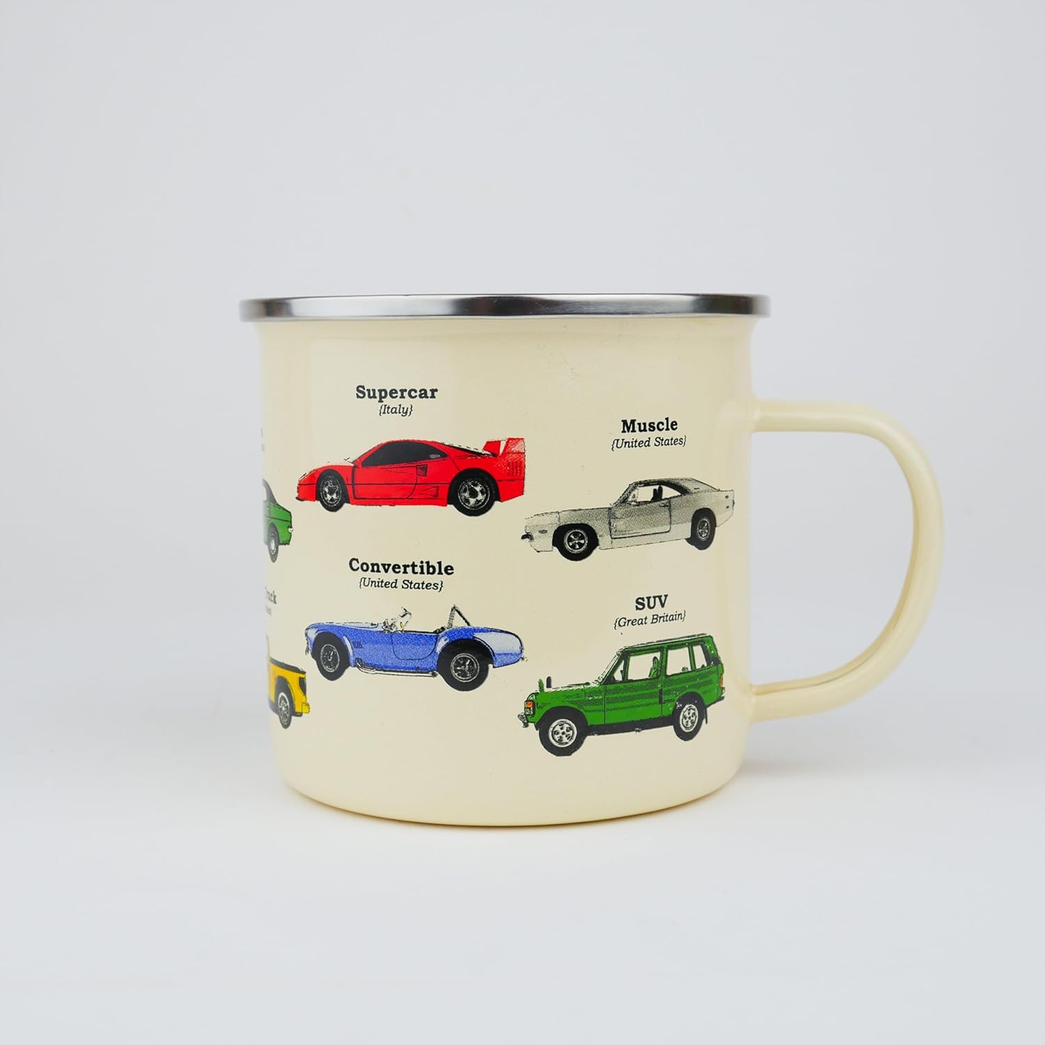 Enamel Mug with Car Design