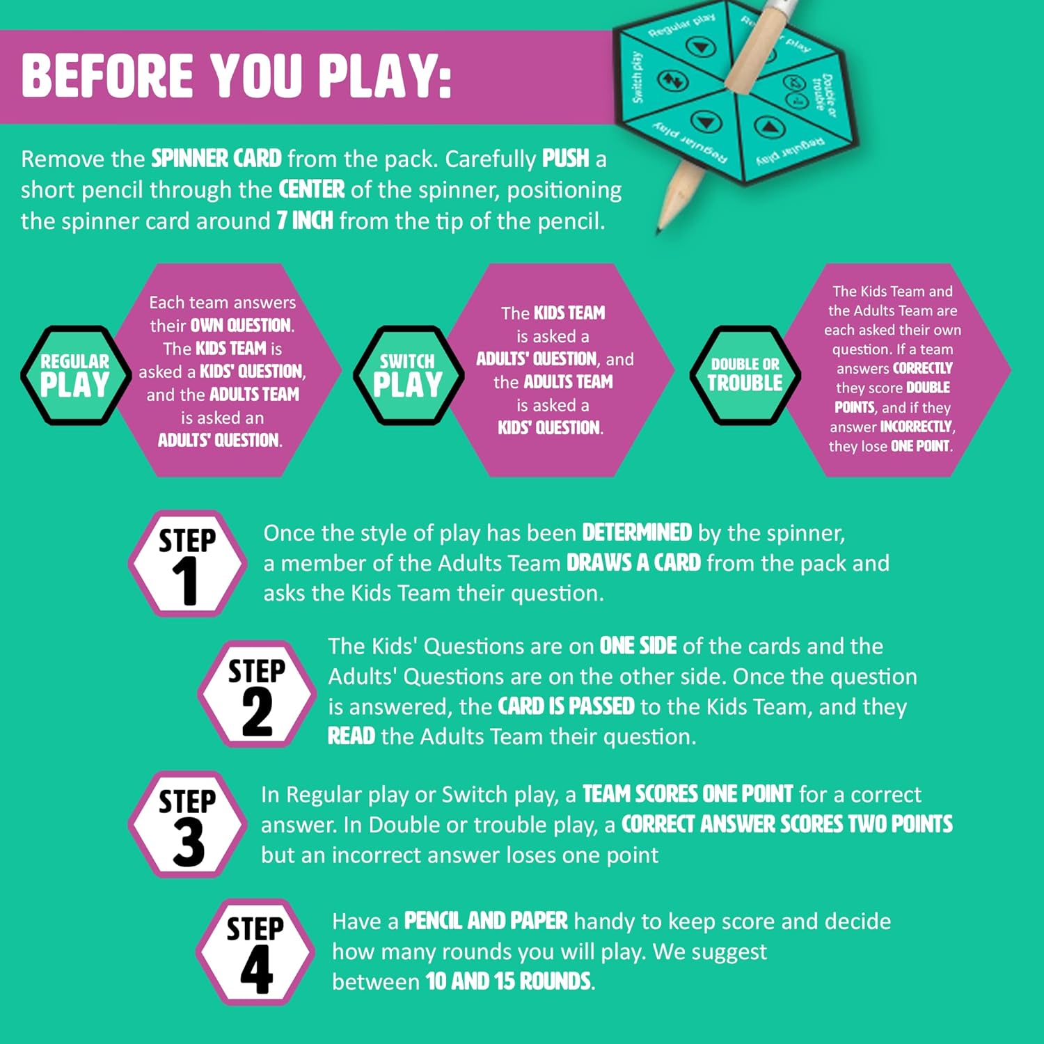 Kids vs Adults Trivia Card Game