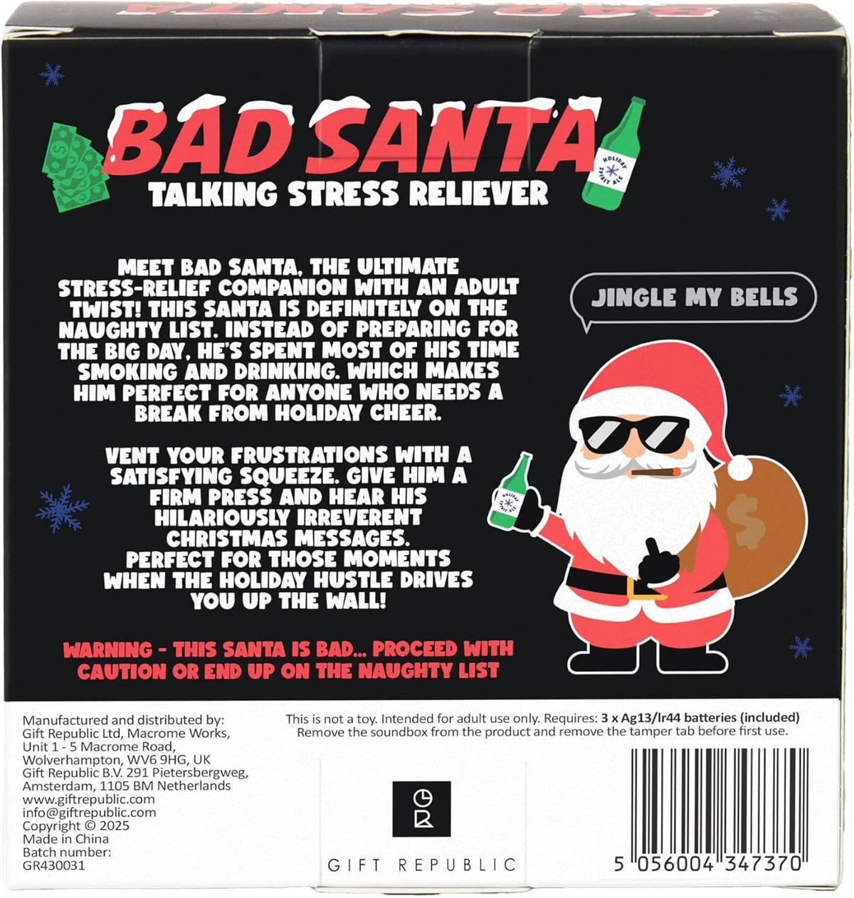 Bad Santa Talking Stress-Relief Toy