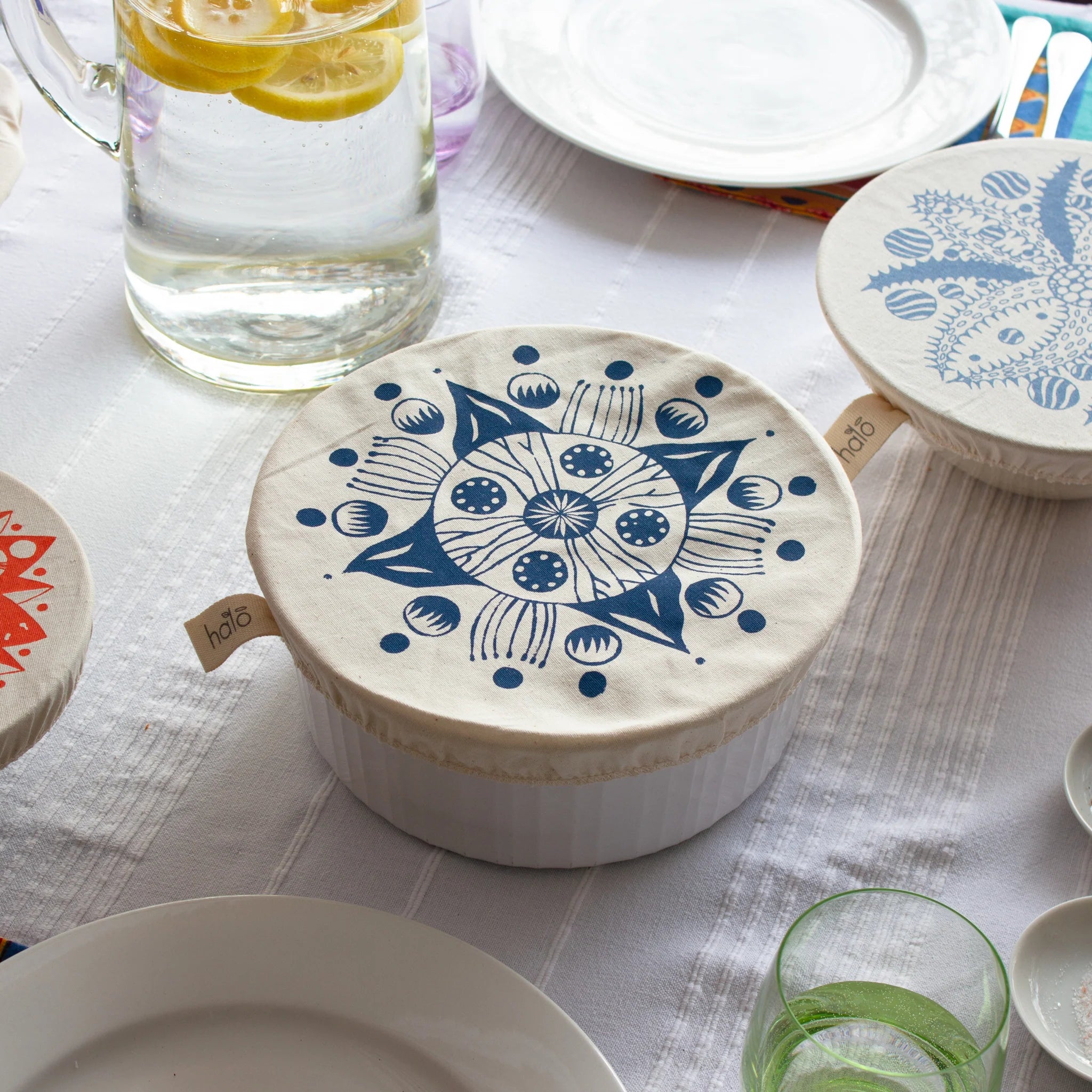 Halo "Aloe" Cotton Dish Covers (Large Set of 3)